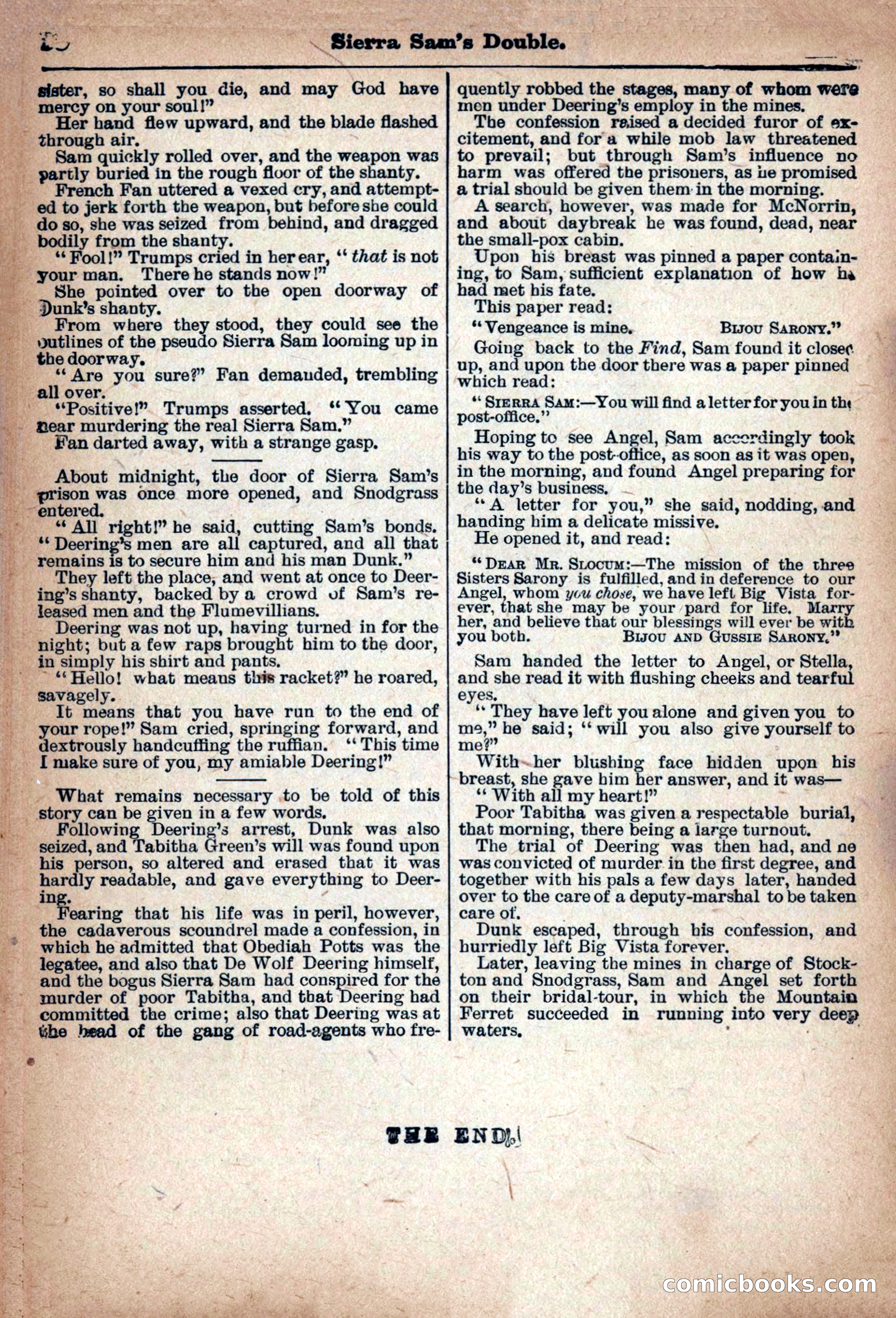 Deadwood Dick Library: Sierra Sam's Double, No. 50 — page 32 of 36