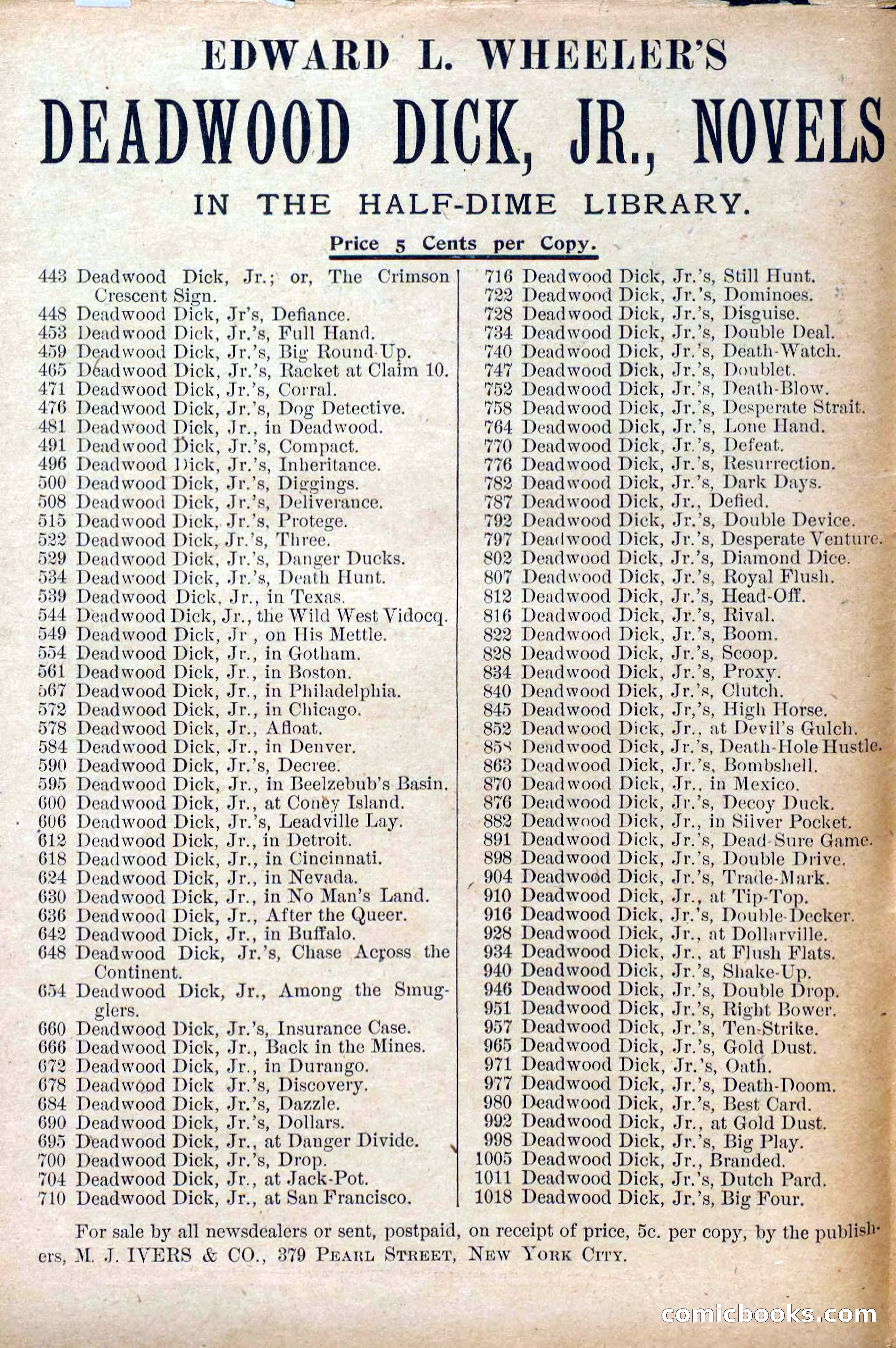 Deadwood Dick Library, Vol. 1, No. 5 — page 2 of 42