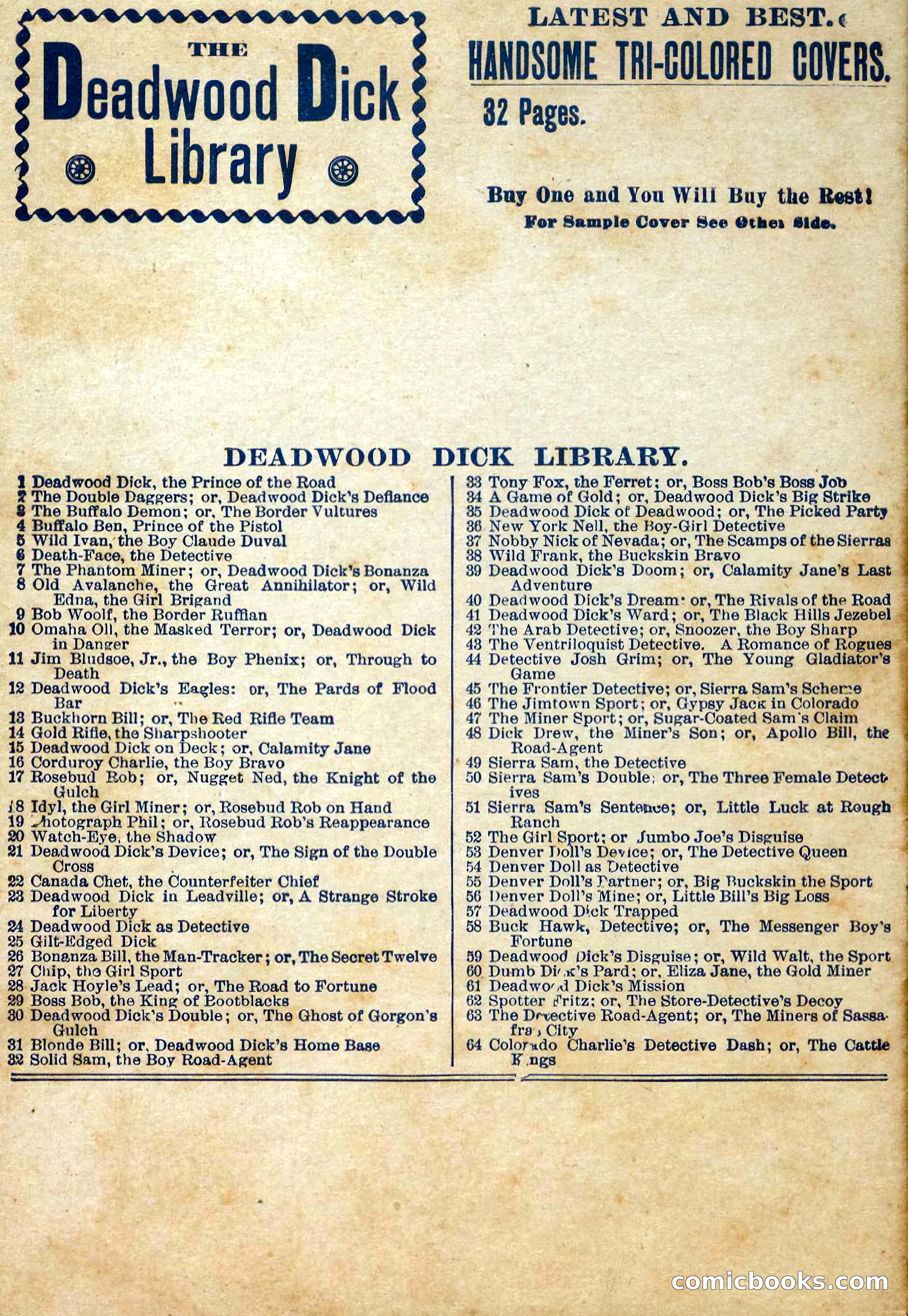 Deadwood Dick Library, Vol. 1, No. 5 — page 42 of 42