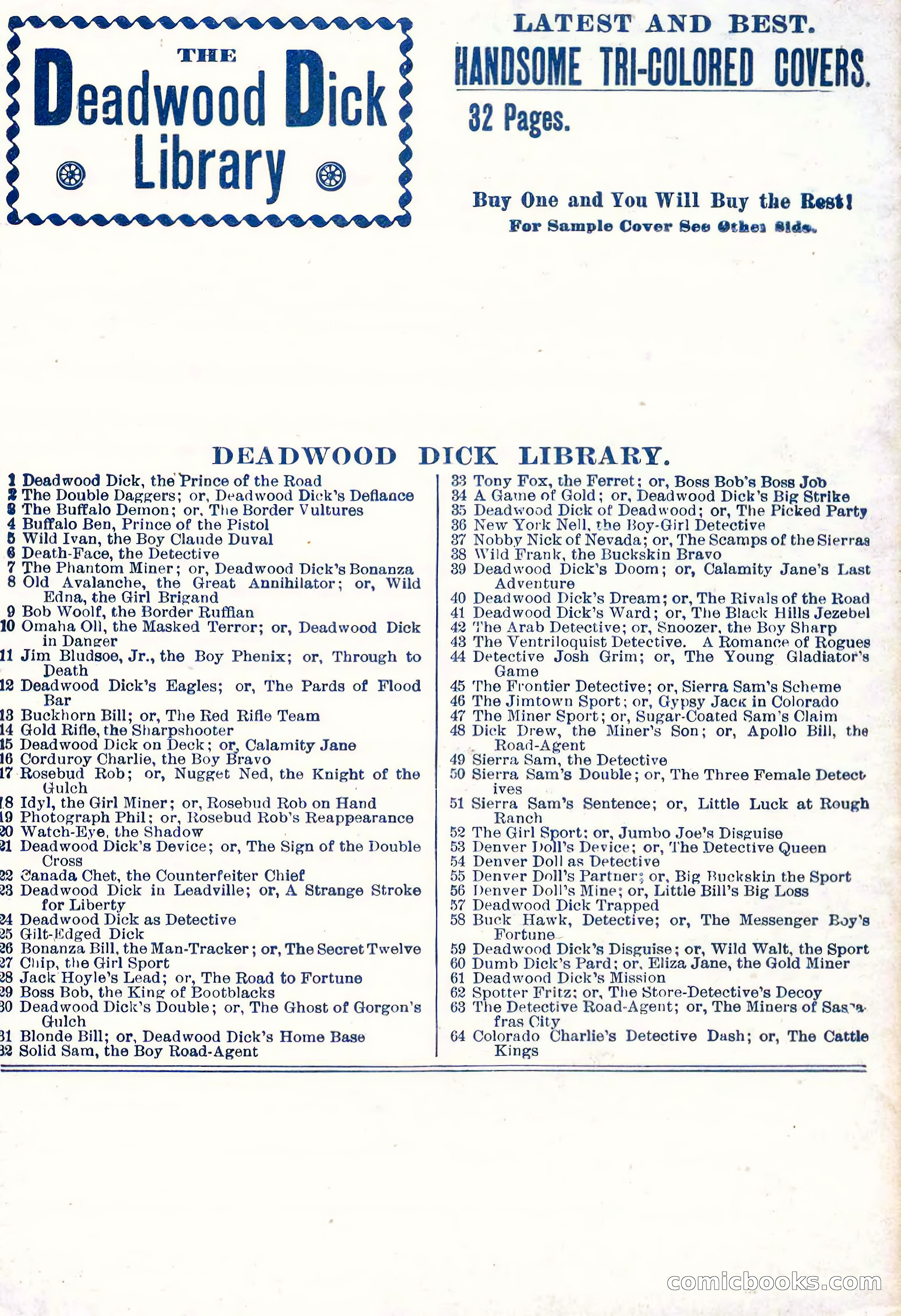 Deadwood Dick Library, Vol. II, No. 23 — page 38 of 38