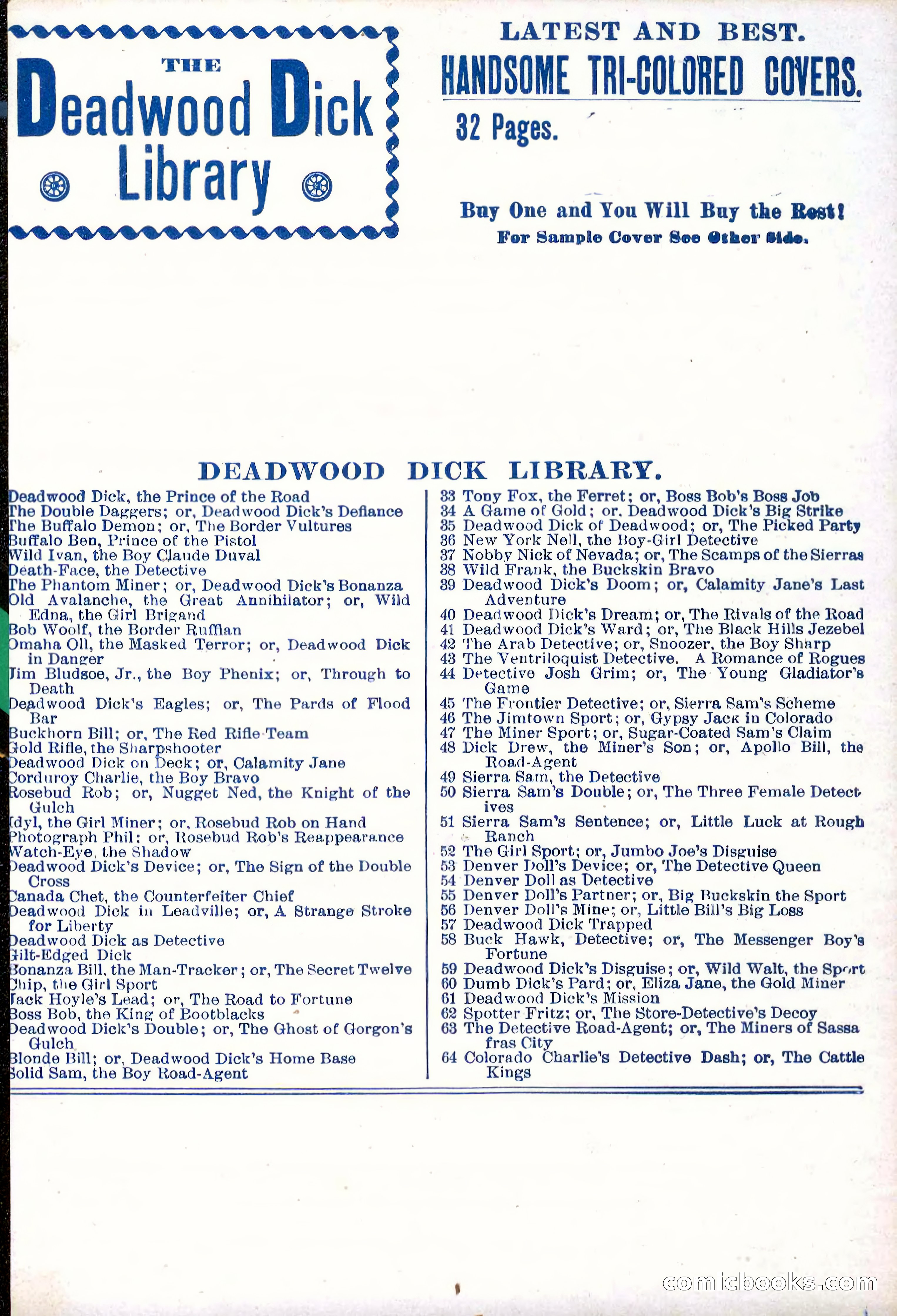 The Deadwood Dick Library, Vol. III, No. 28 — page 36 of 36