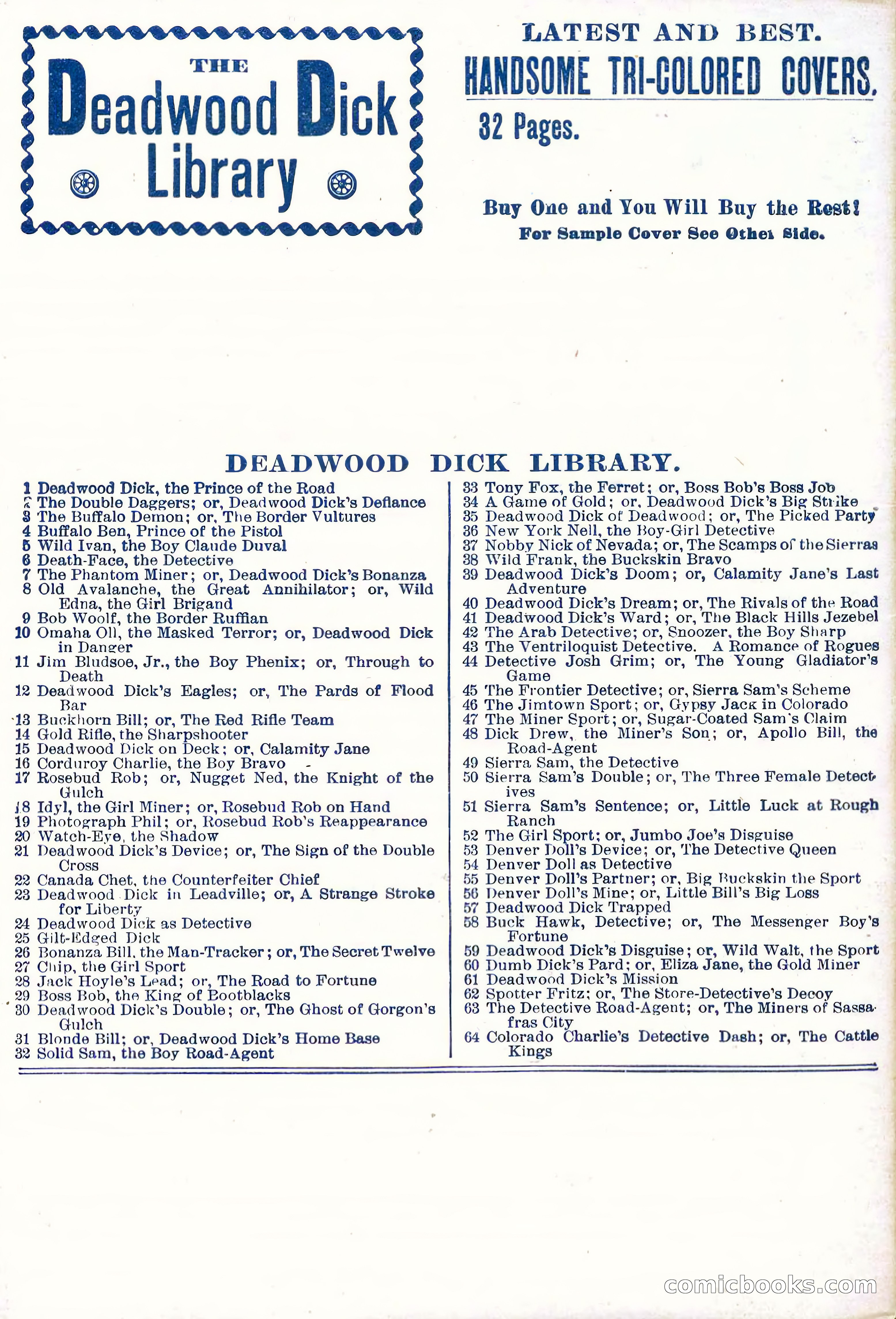 The Deadwood Dick Library, Vol. III, No. 29 — page 40 of 40