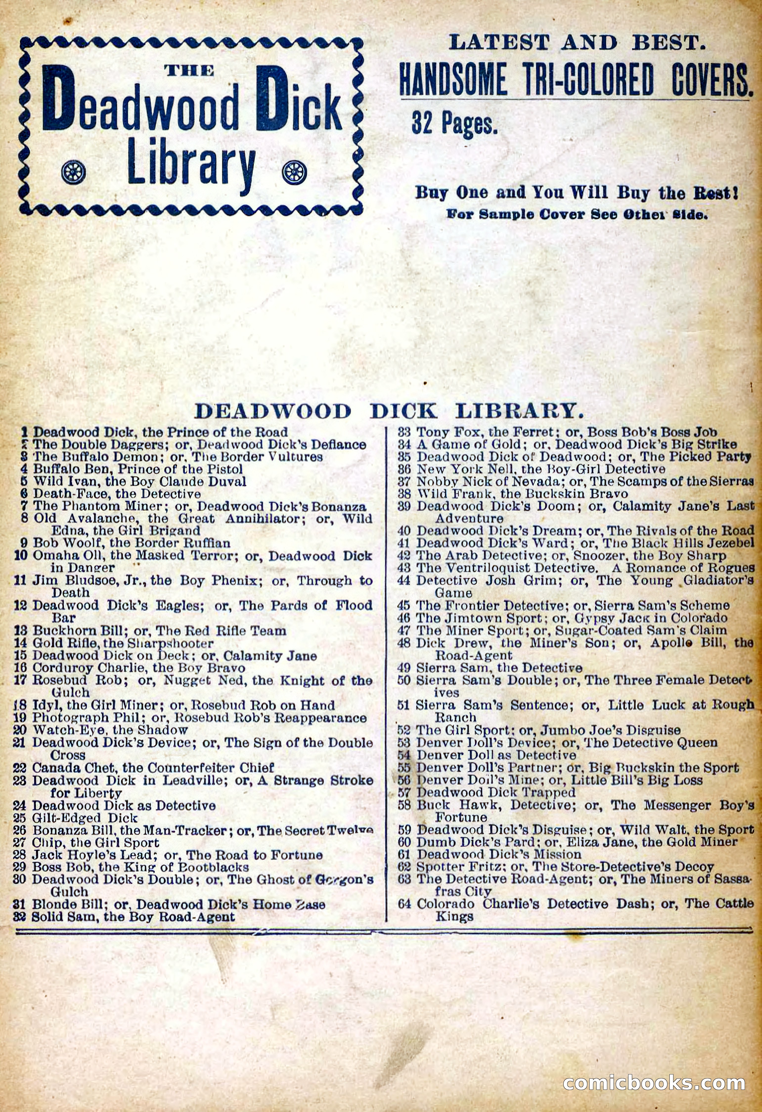 Deadwood Dick Library, Vol. III, No. 30 — page 40 of 40
