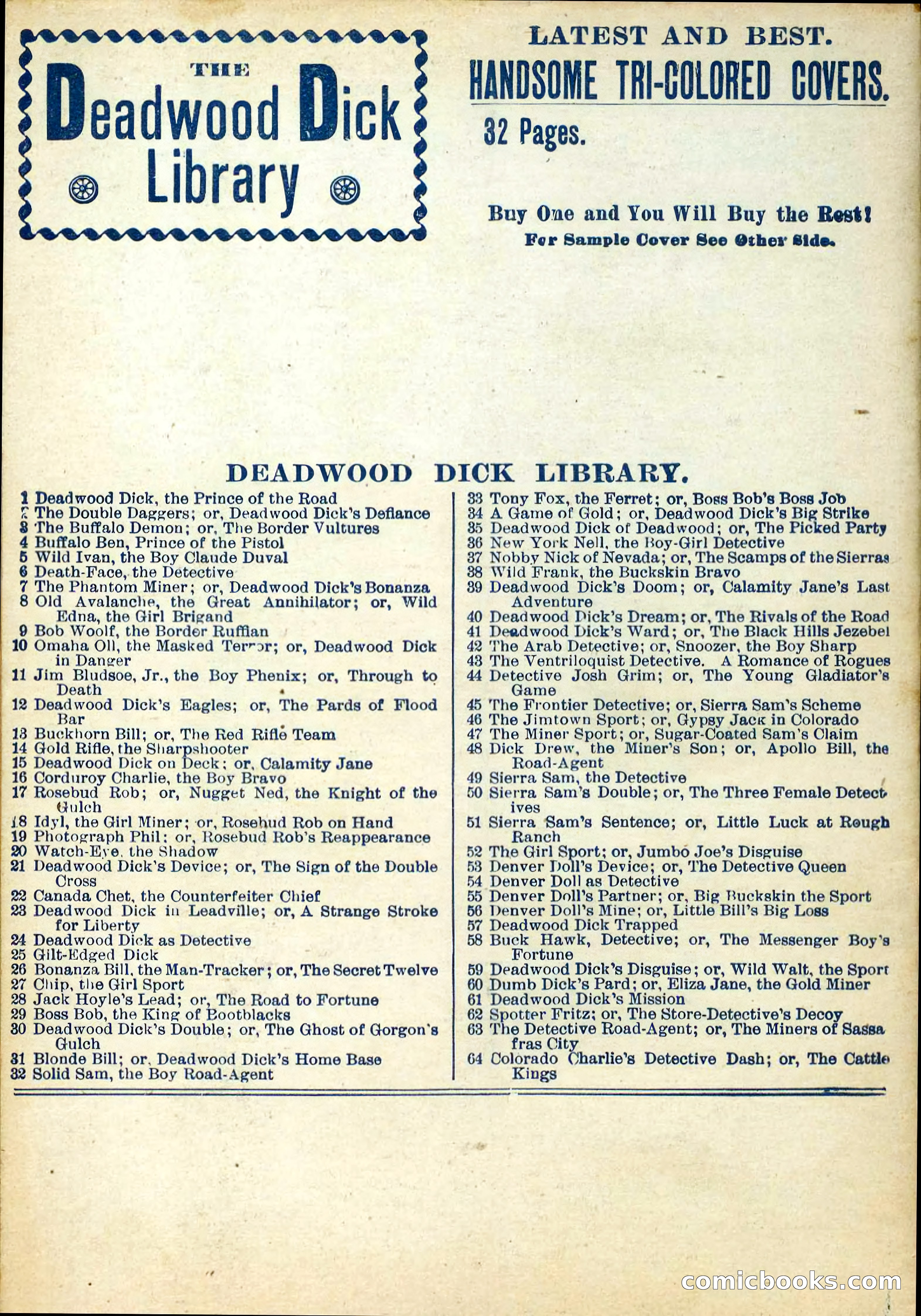 Deadwood Dick Library, Vol. III, No. 31 — page 42 of 42