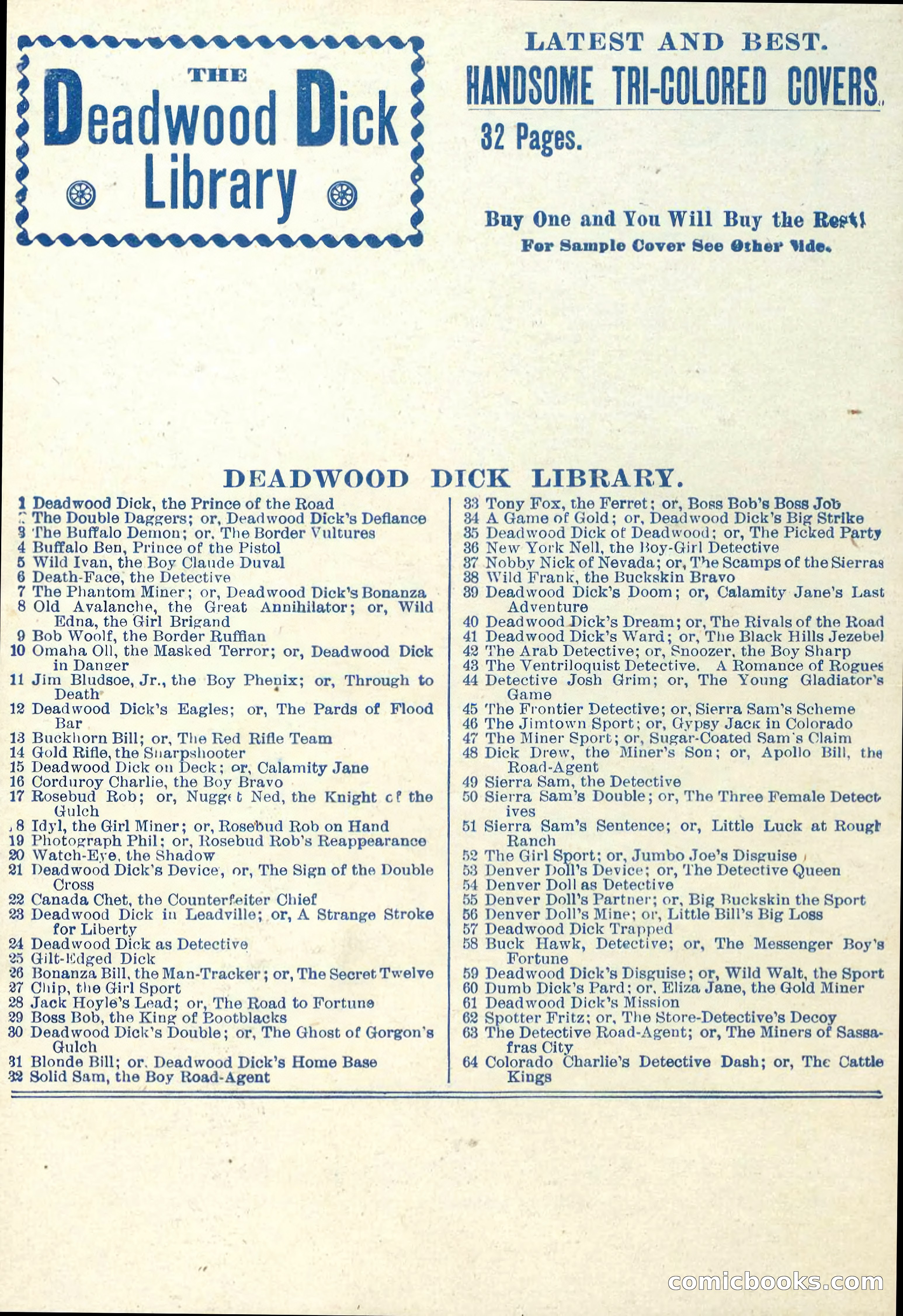 Deadwood Dick Library, Vol. III, No. 32 — page 42 of 42