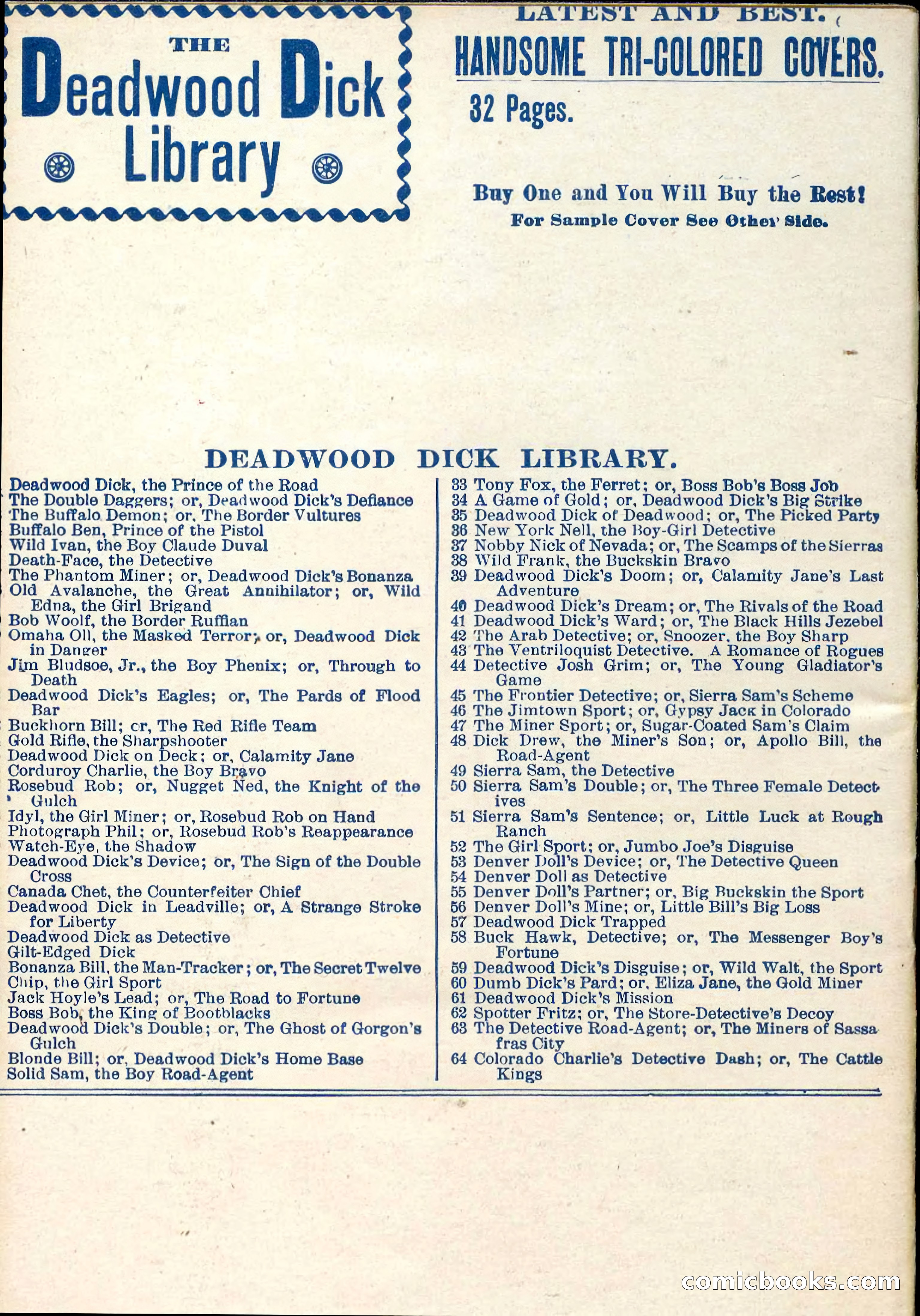 The Deadwood Dick Library, Vol. III, No. 33 — page 39 of 39