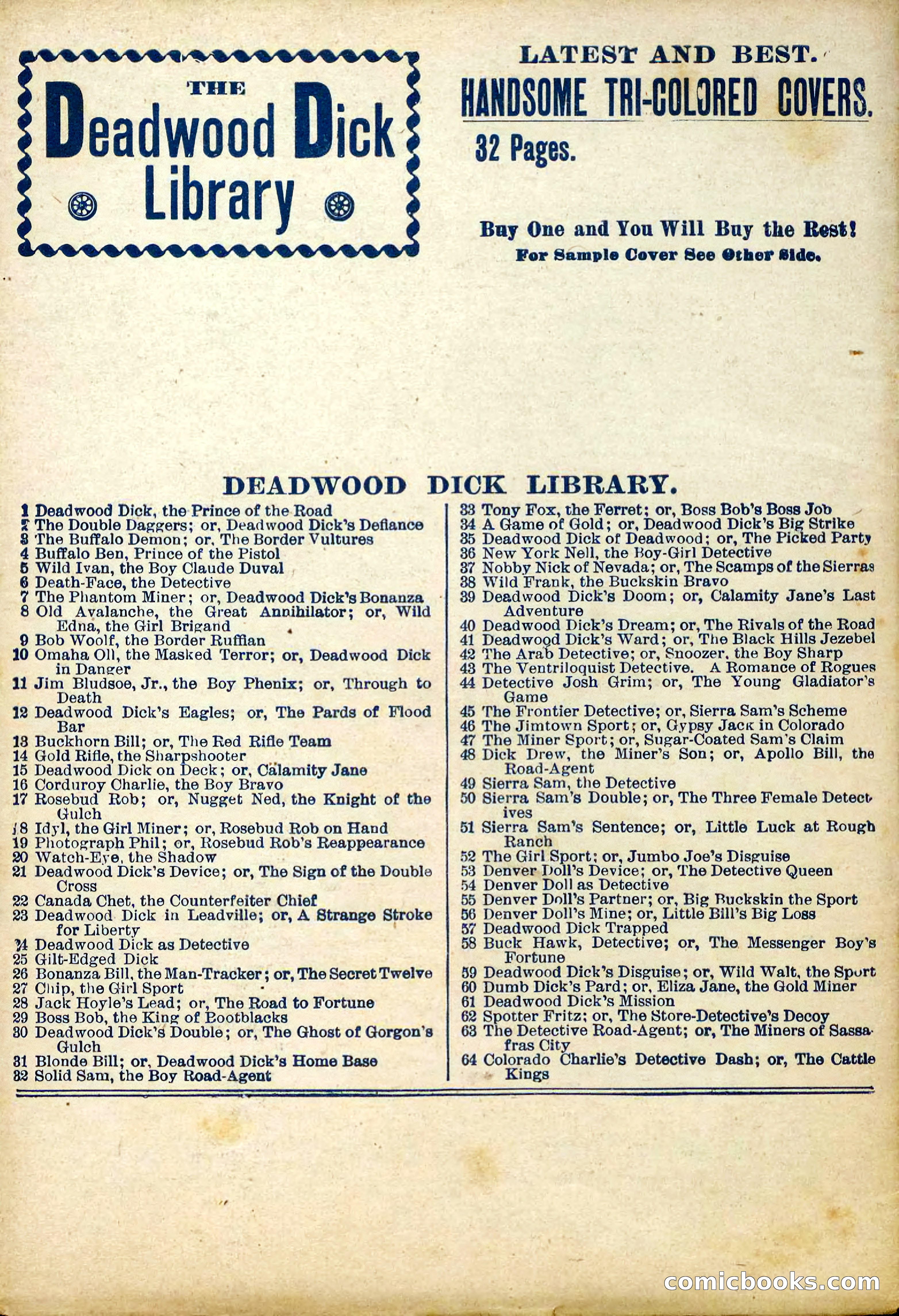 The Deadwood Dick Library, Vol. III, No. 34 — page 42 of 42