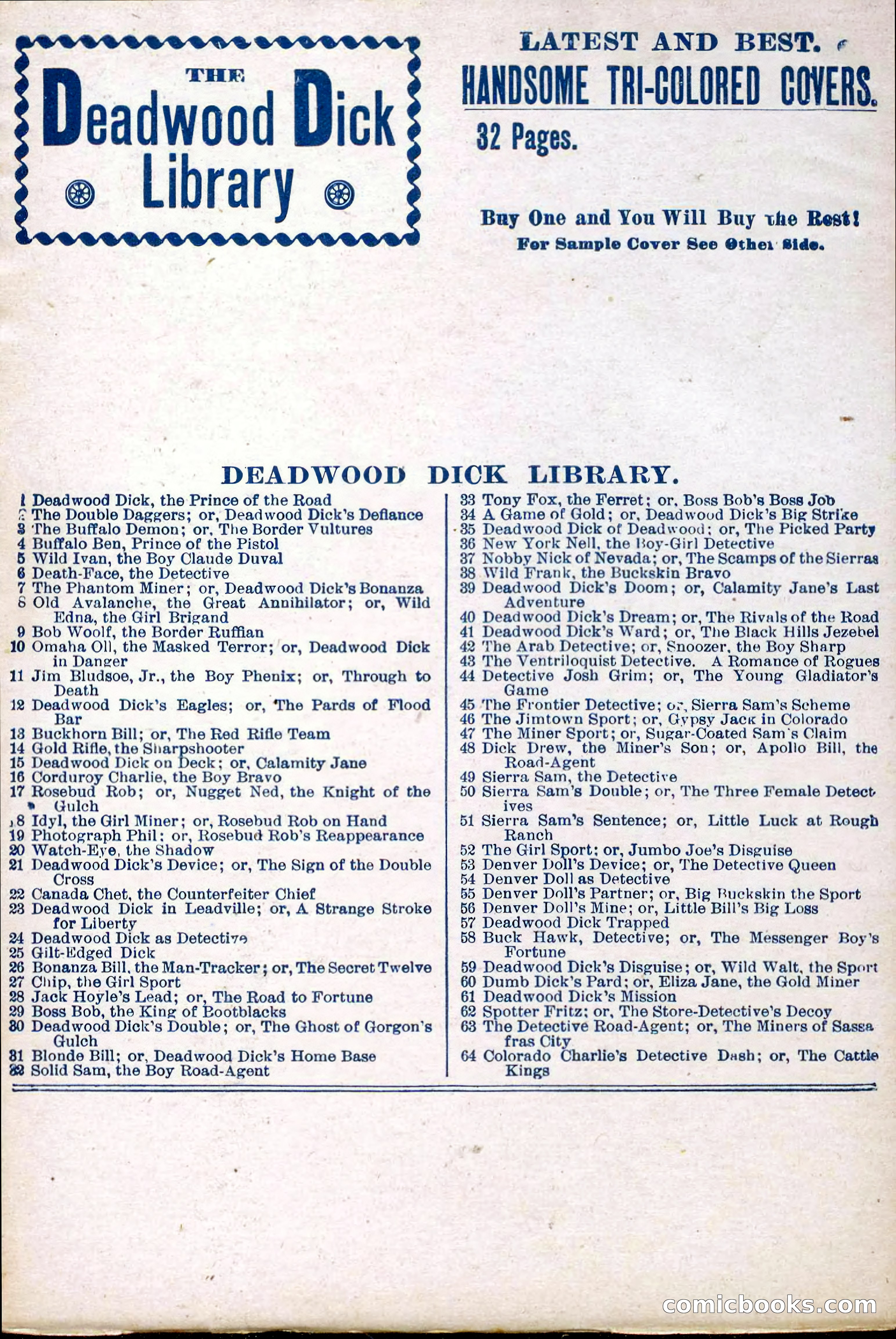 The Deadwood Dick Library, Vol. III, No. 36 — page 40 of 40