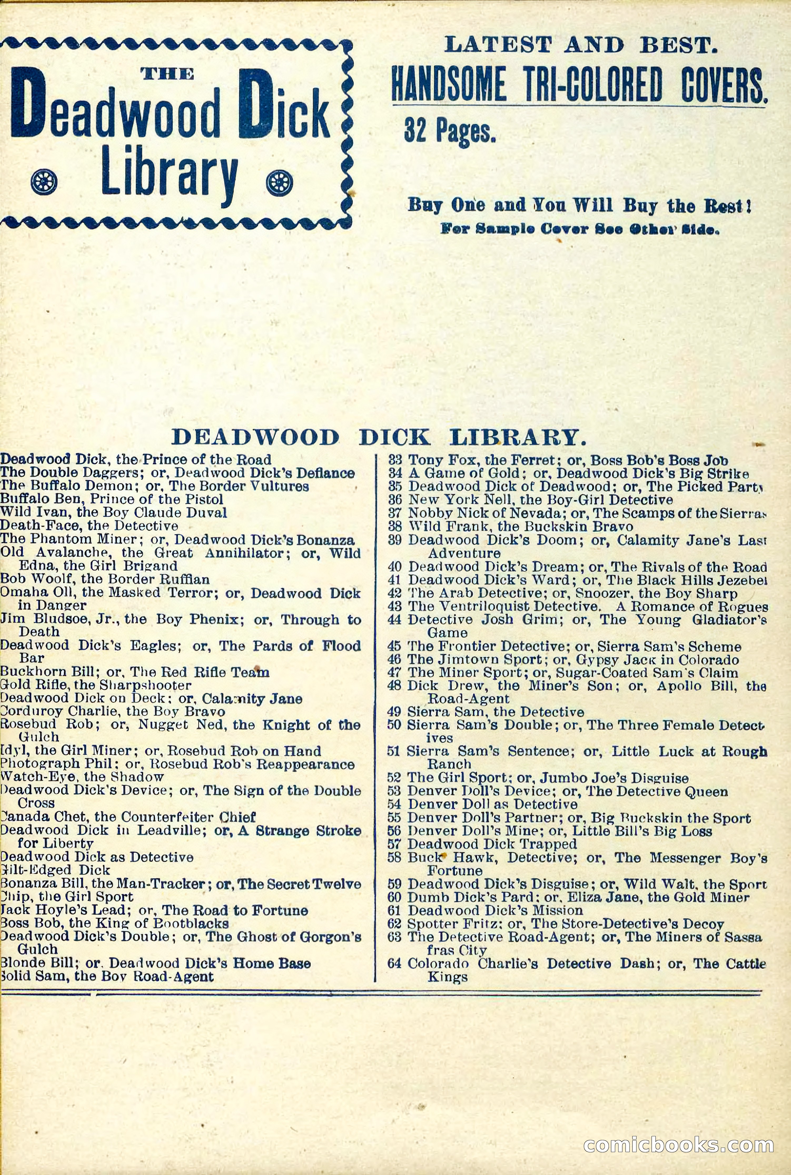 The Deadwood Dick Library, Vol. III, No. 38 — page 42 of 42
