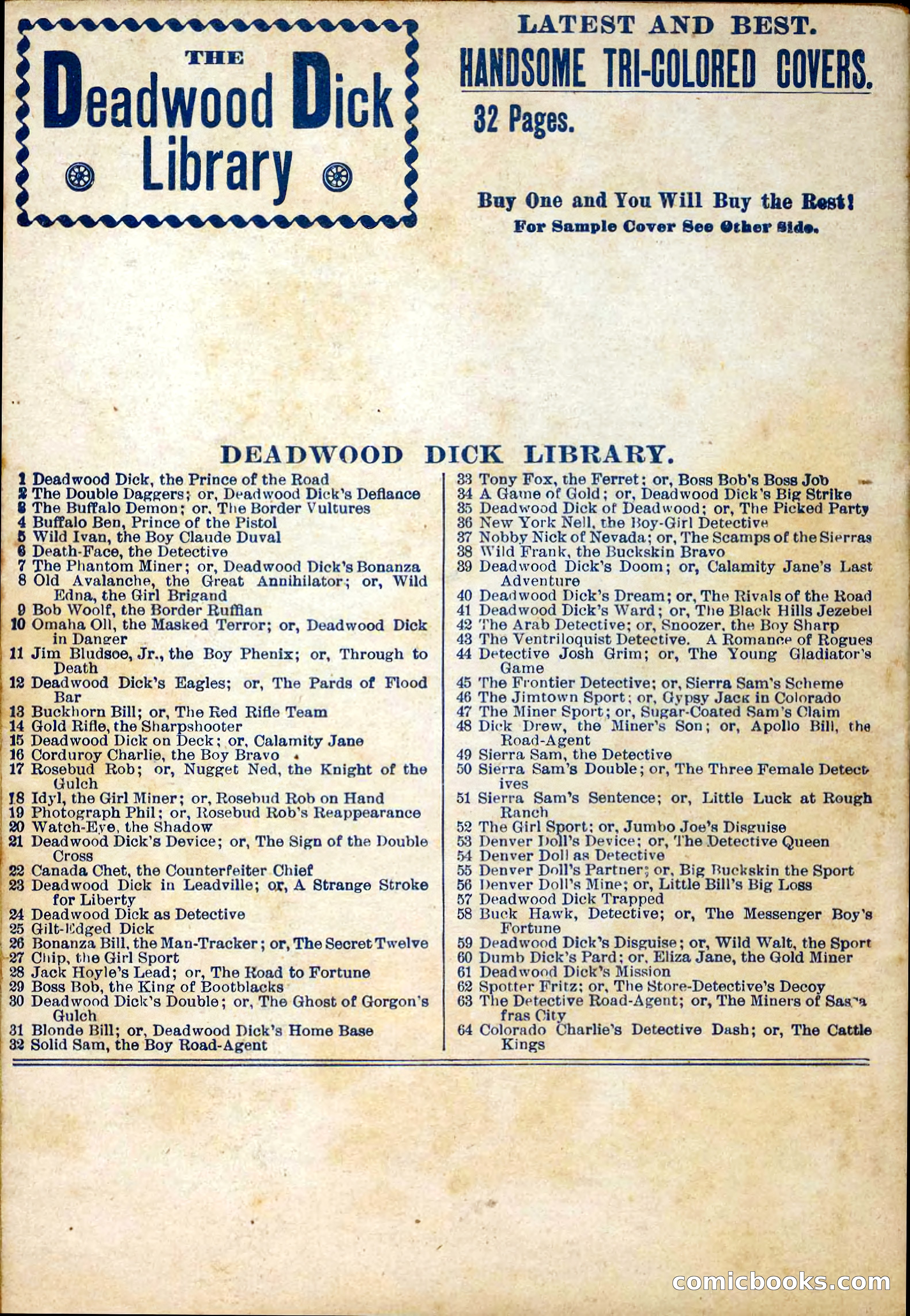 The Deadwood Dick Library, Vol. III, No. 39 — page 42 of 42