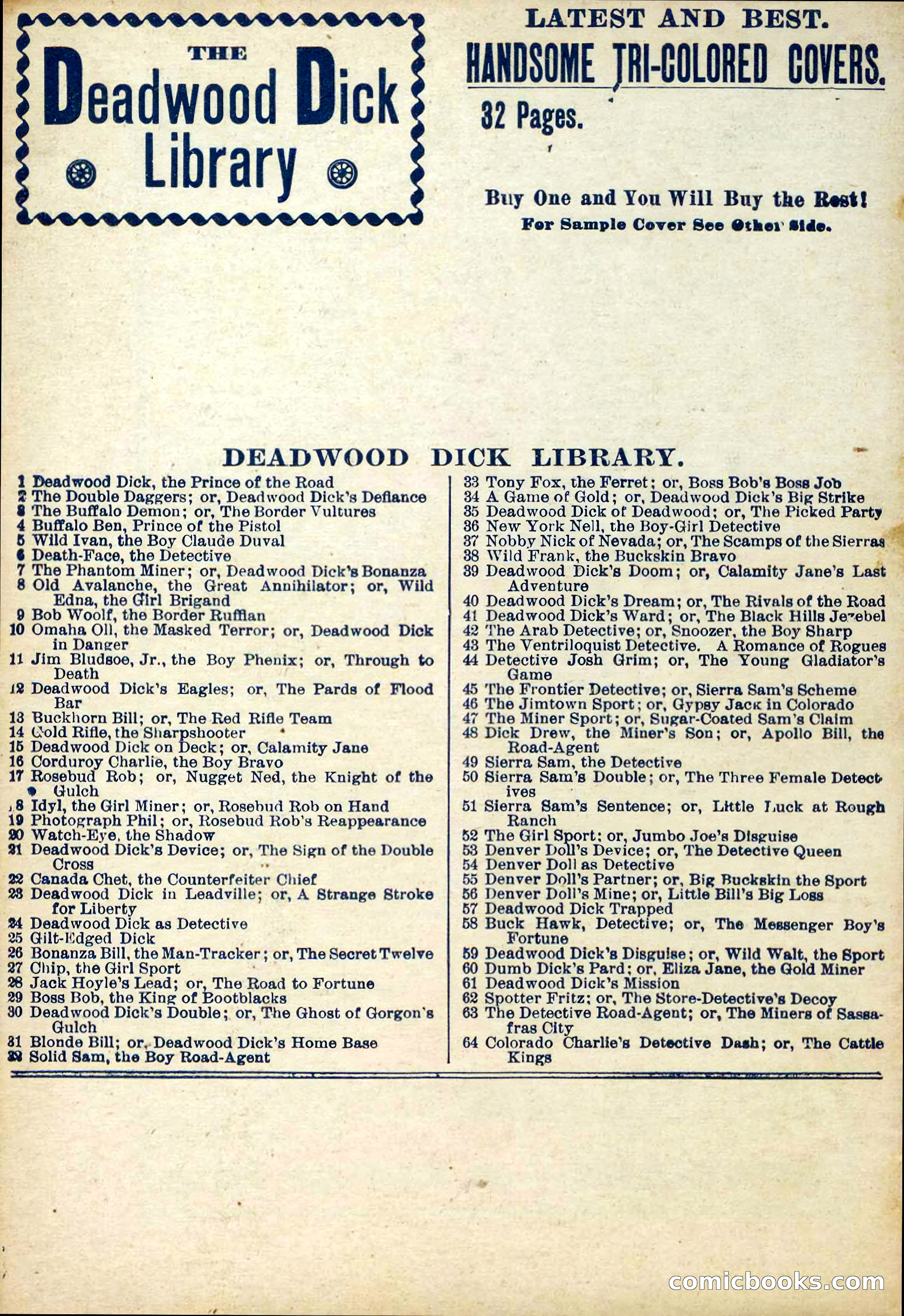 The Deadwood Dick Library, Vol. IV, No. 43 — page 42 of 42