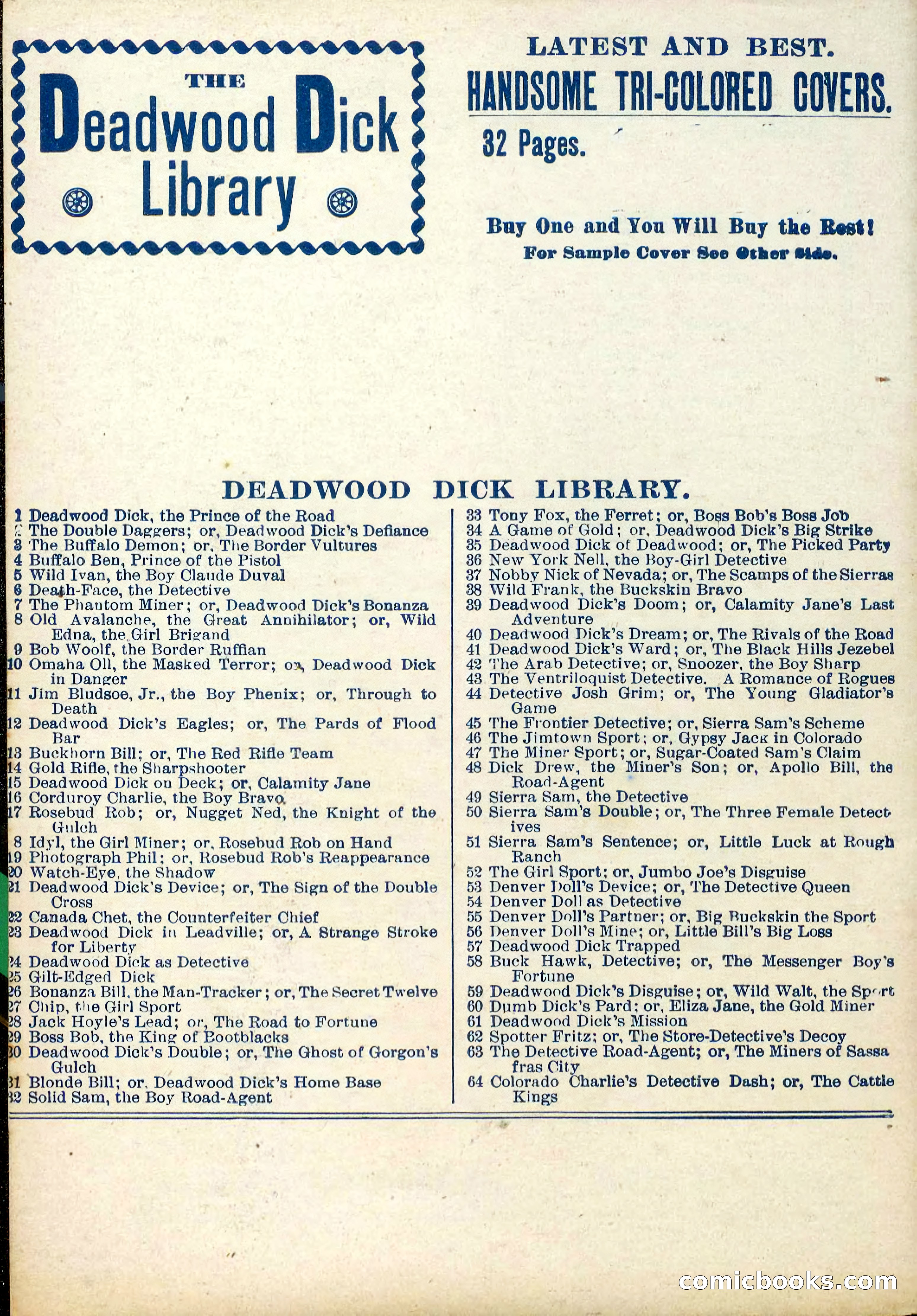 The Deadwood Dick Library, Vol. IV, No. 44 — page 42 of 42