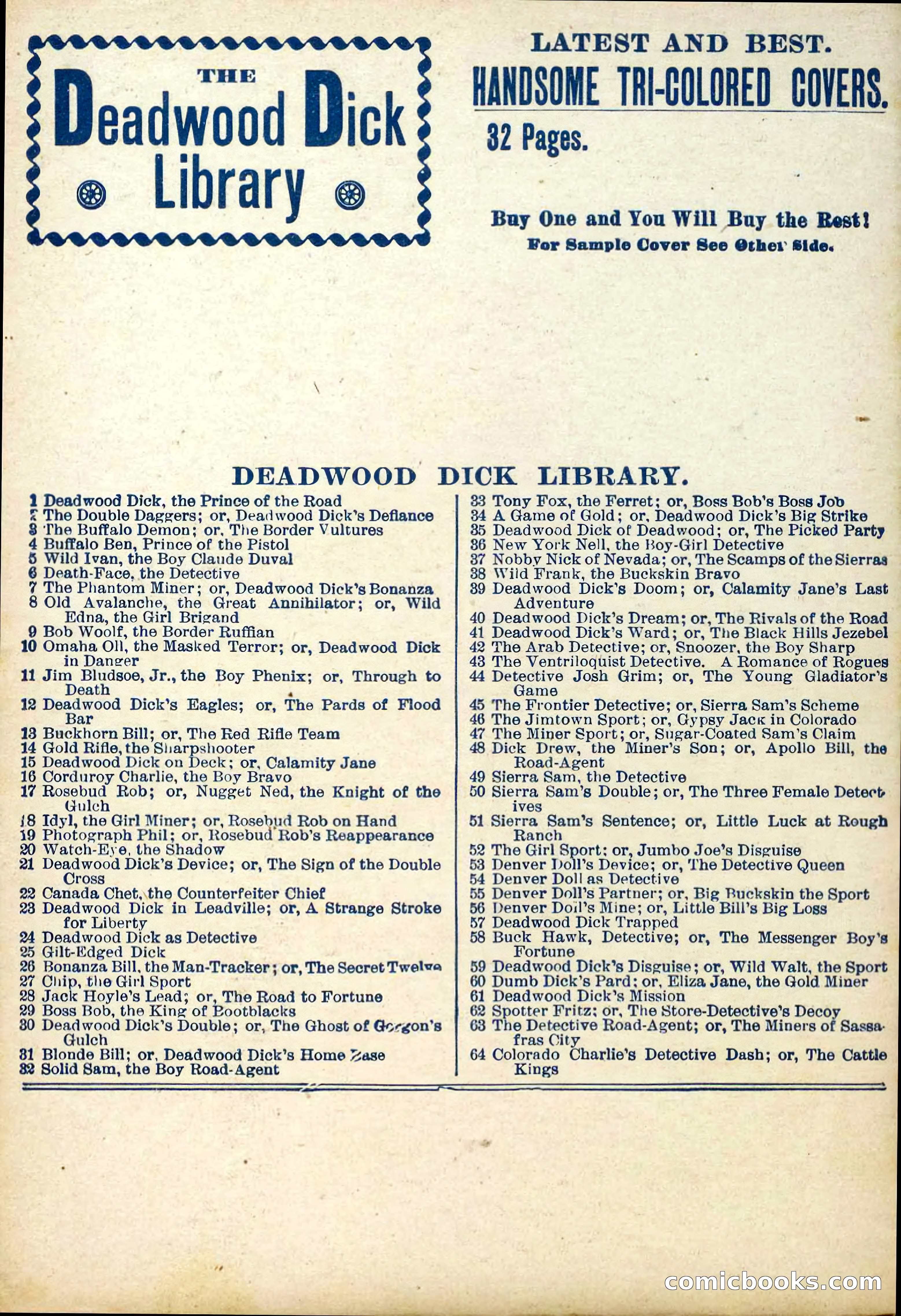 The Deadwood Dick Library, Vol. IV, No. 46 — page 40 of 40