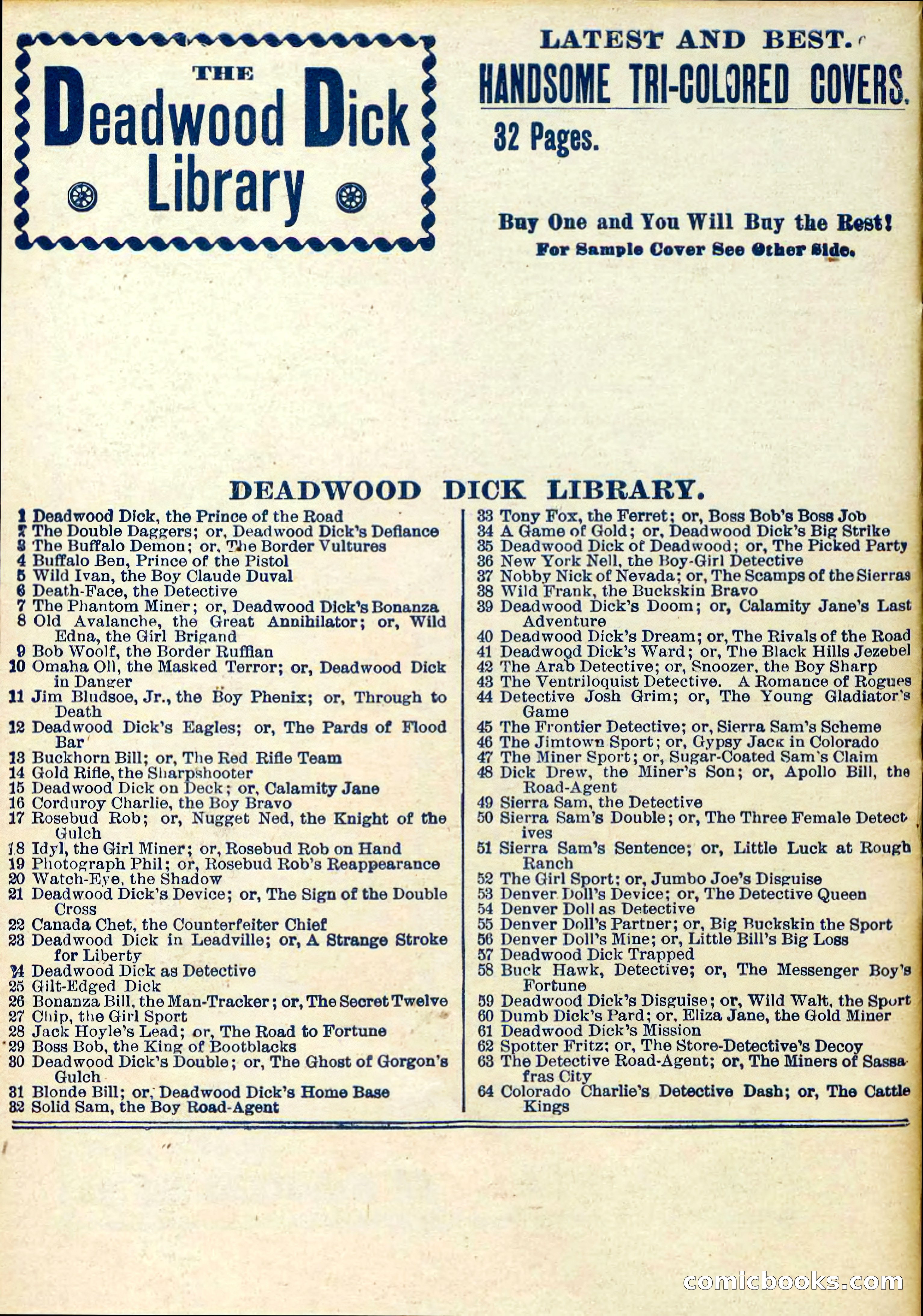 The Deadwood Dick Library, Vol. IV, No. 50 — page 40 of 40