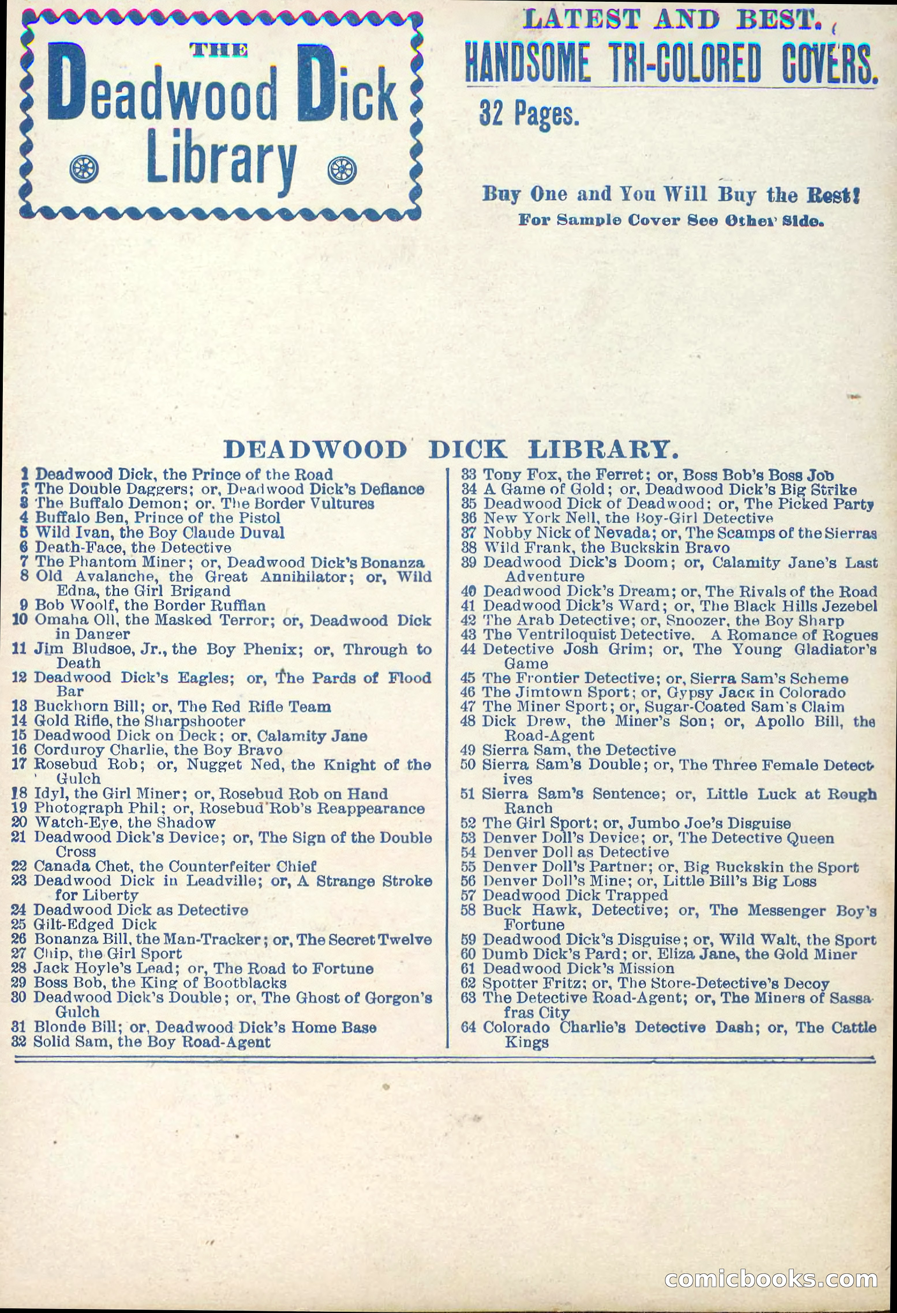 The Deadwood Dick Library, Vol. IV, No. 51 — page 40 of 40