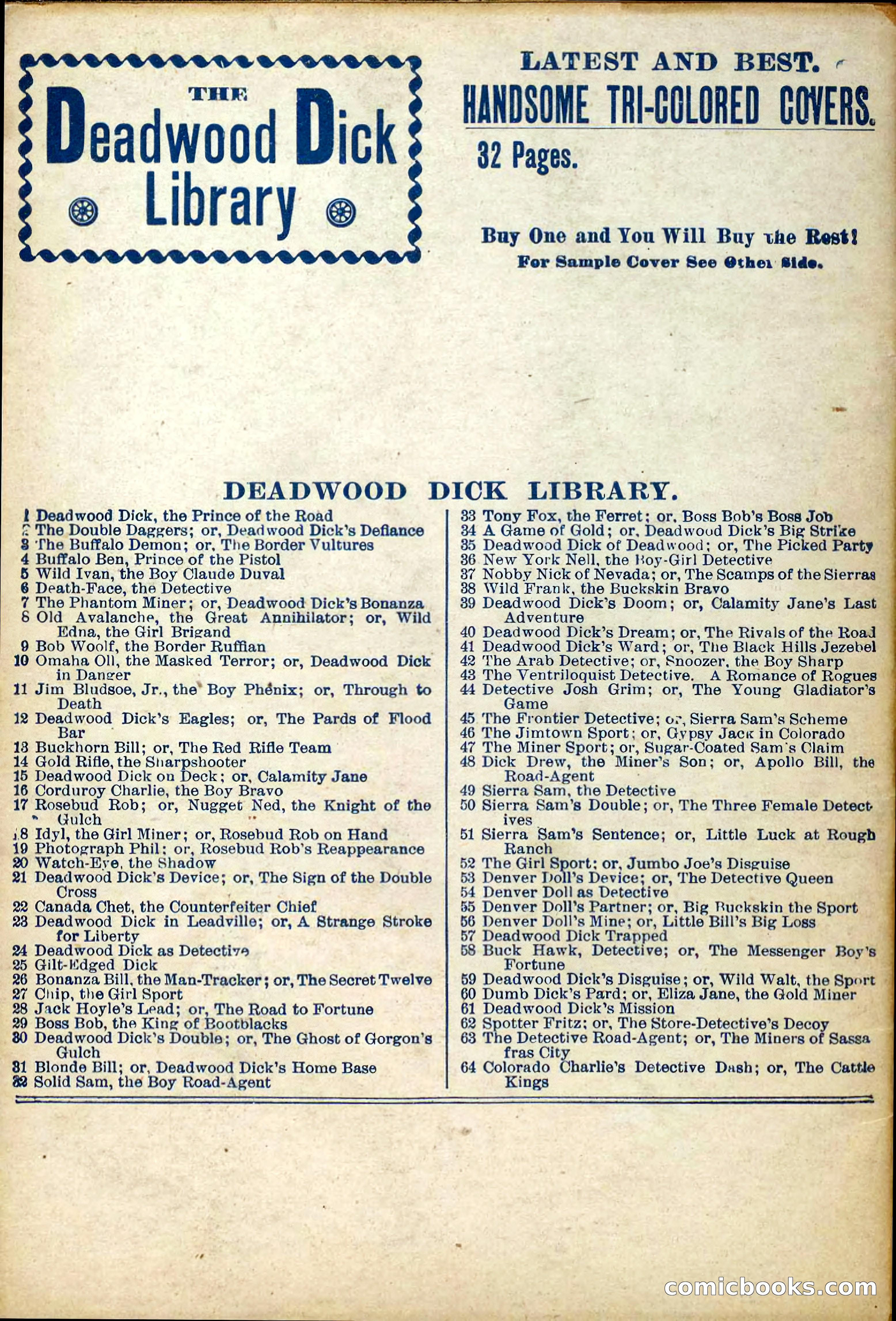 Deadwood Dick Library, Vol. IV, No. 52 — page 40 of 40