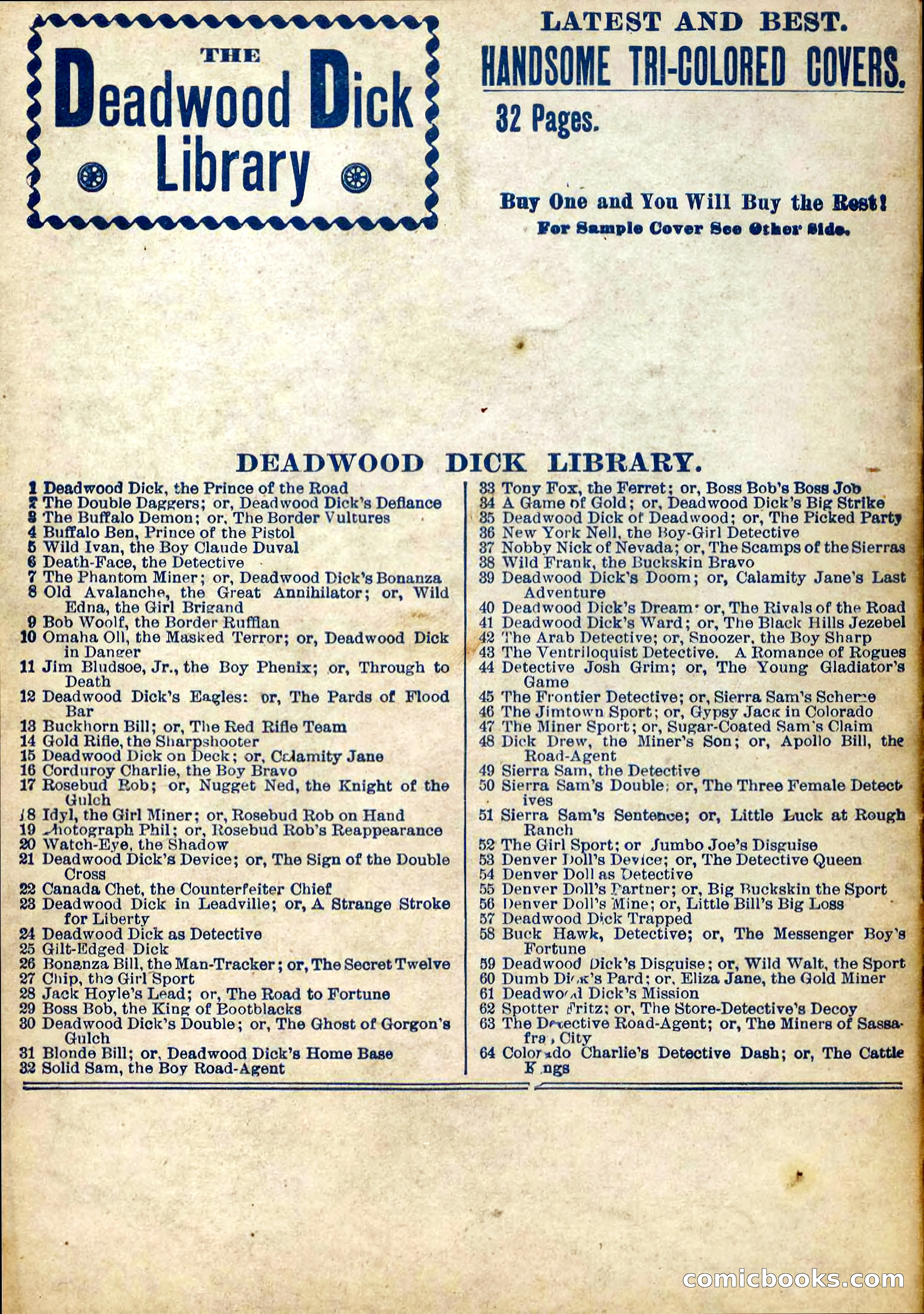 Deadwood Dick Library, Vol. V, No. 53 — page 40 of 40