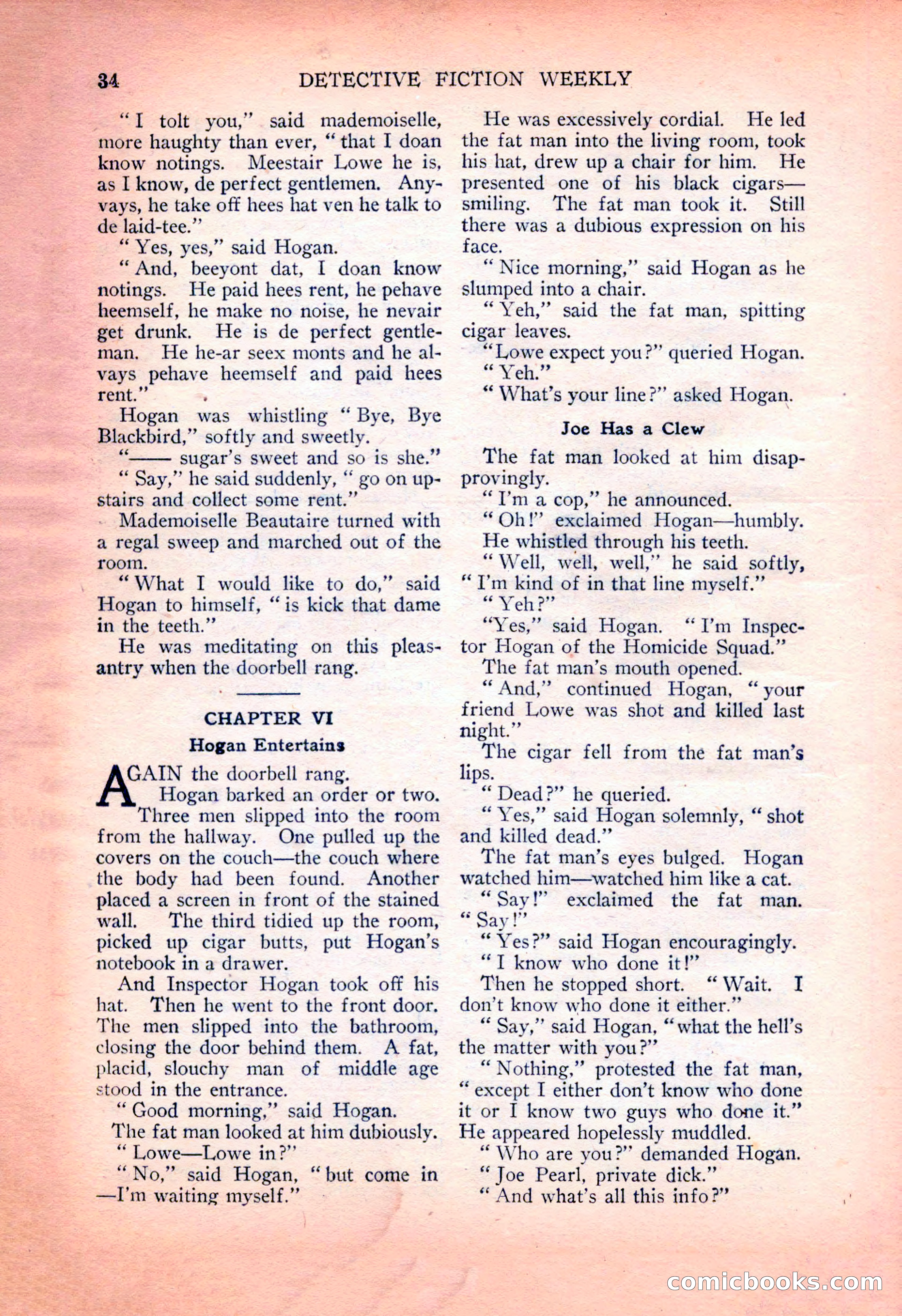 Detective Fiction Weekly, July 7, 1928 — page 44 of 156