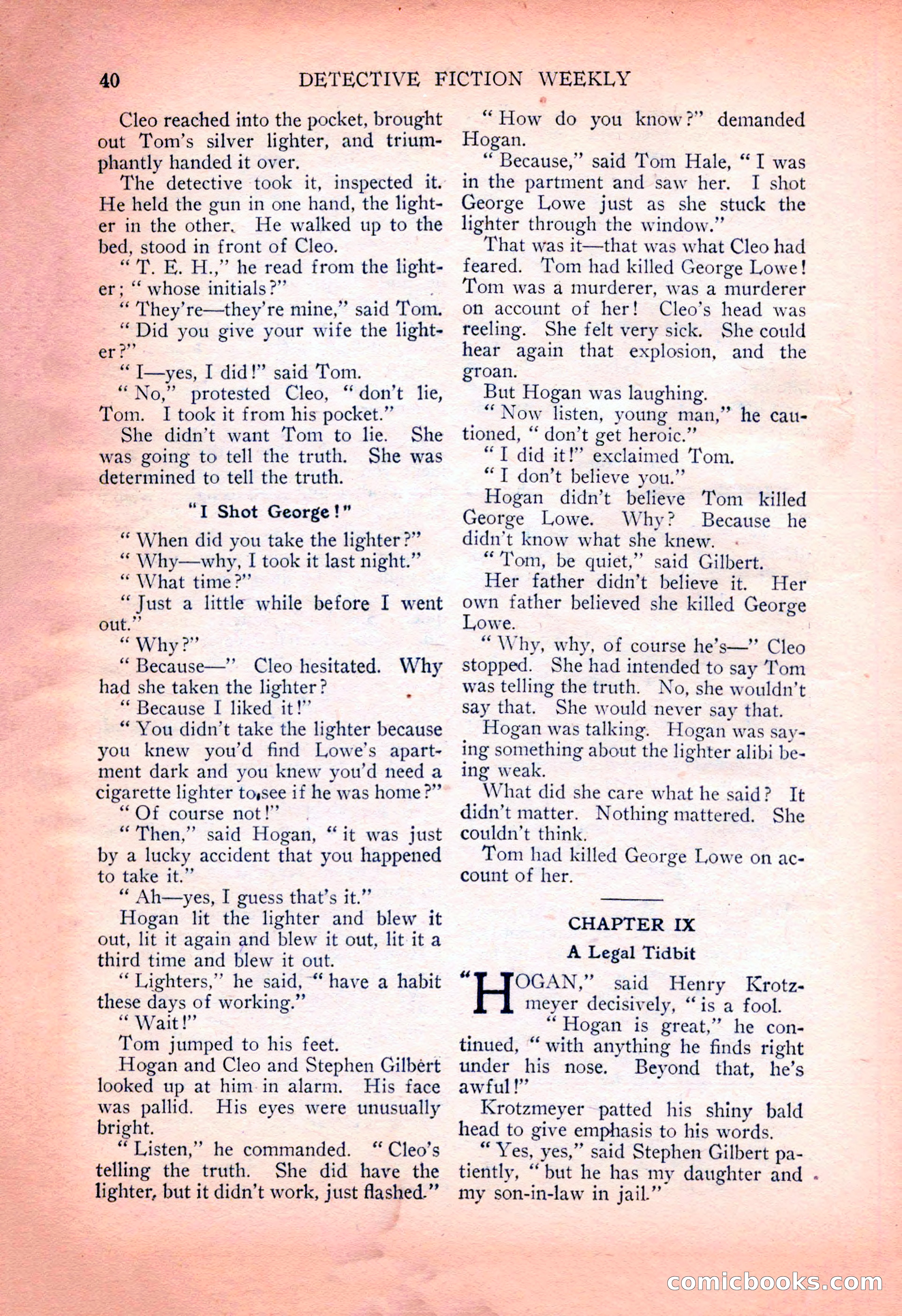 Detective Fiction Weekly, July 7, 1928 — page 50 of 156