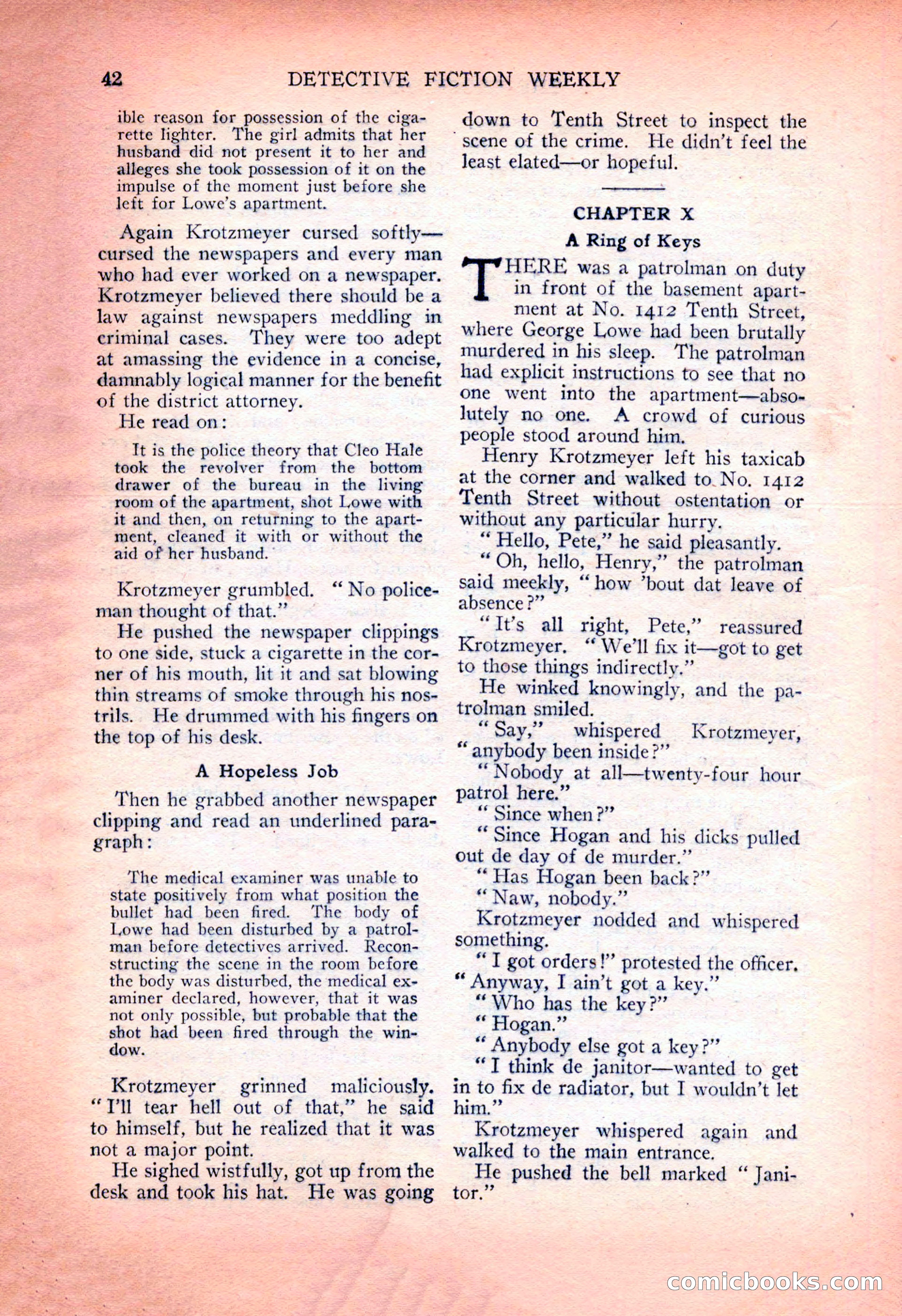Detective Fiction Weekly, July 7, 1928 — page 52 of 156