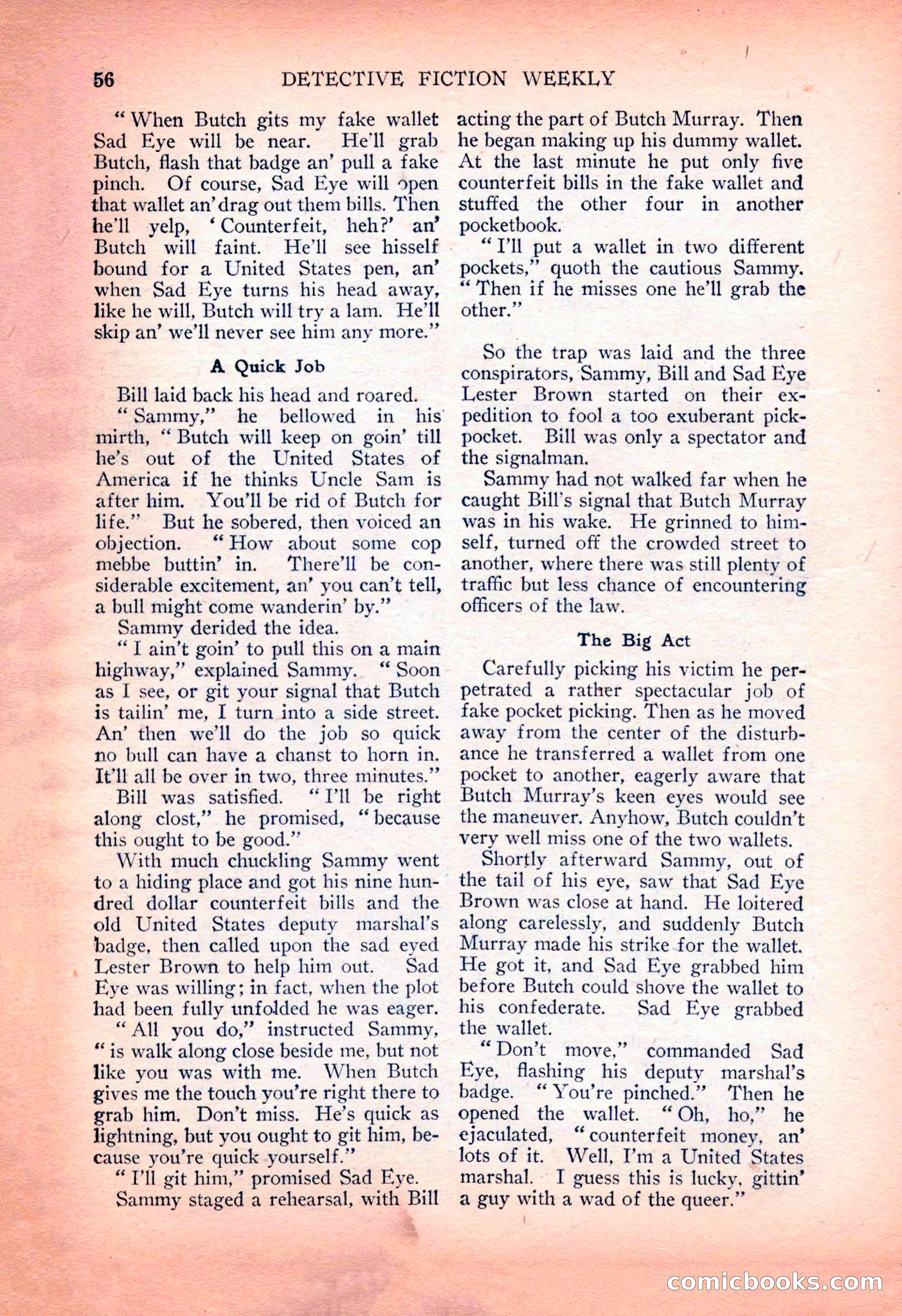 Detective Fiction Weekly, July 7, 1928 — page 66 of 156