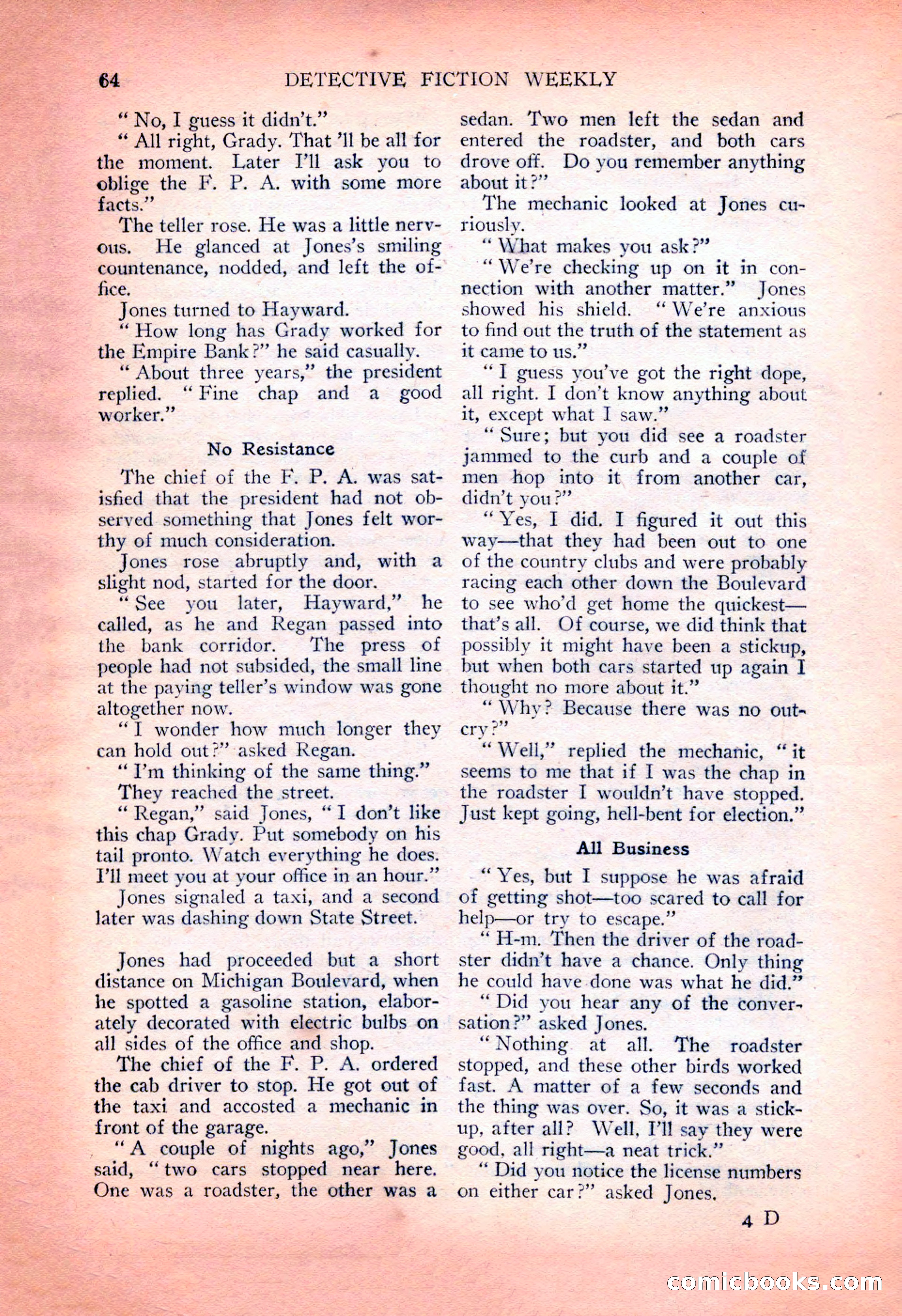 Detective Fiction Weekly, July 7, 1928 — page 74 of 156