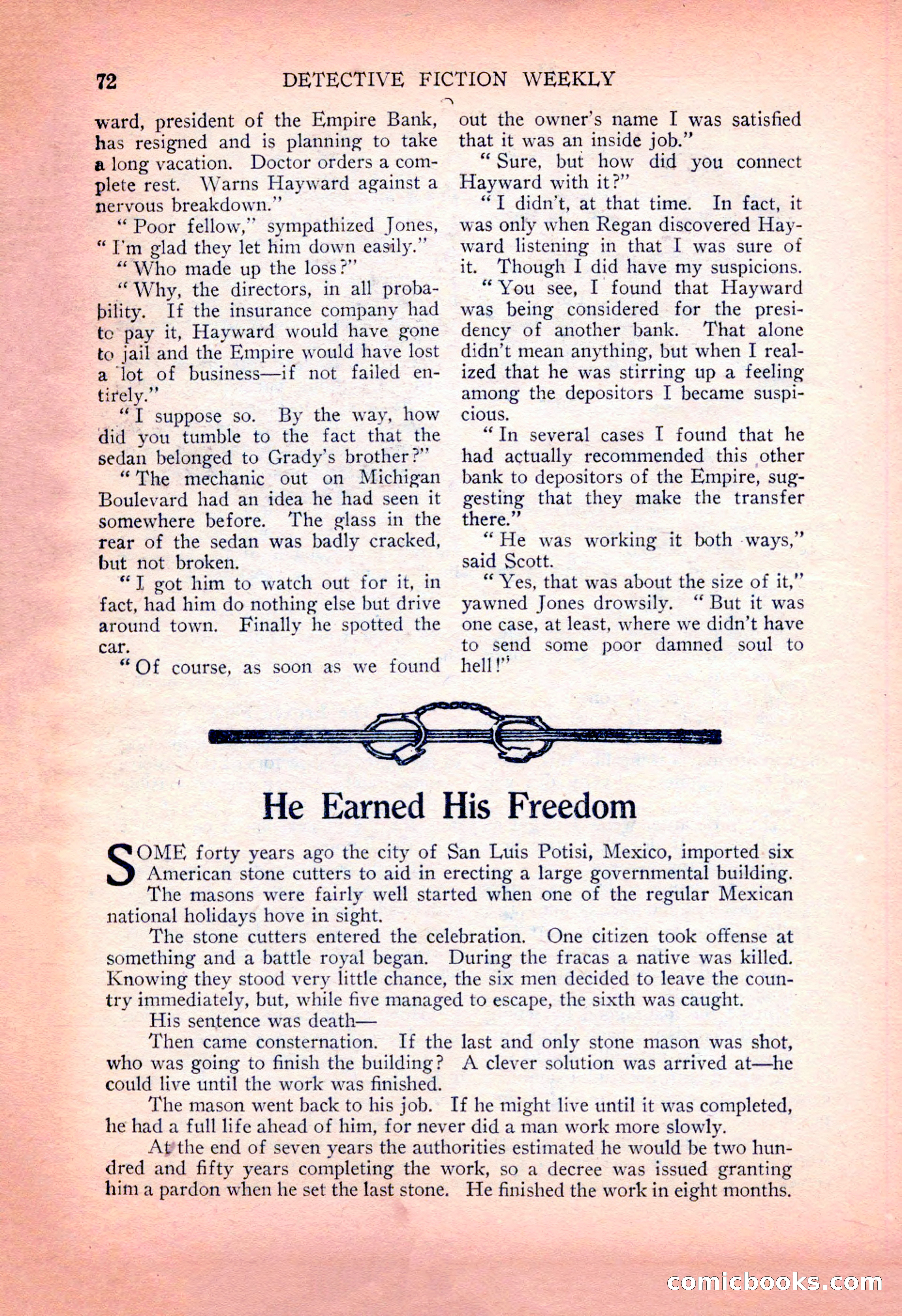 Detective Fiction Weekly, July 7, 1928 — page 82 of 156