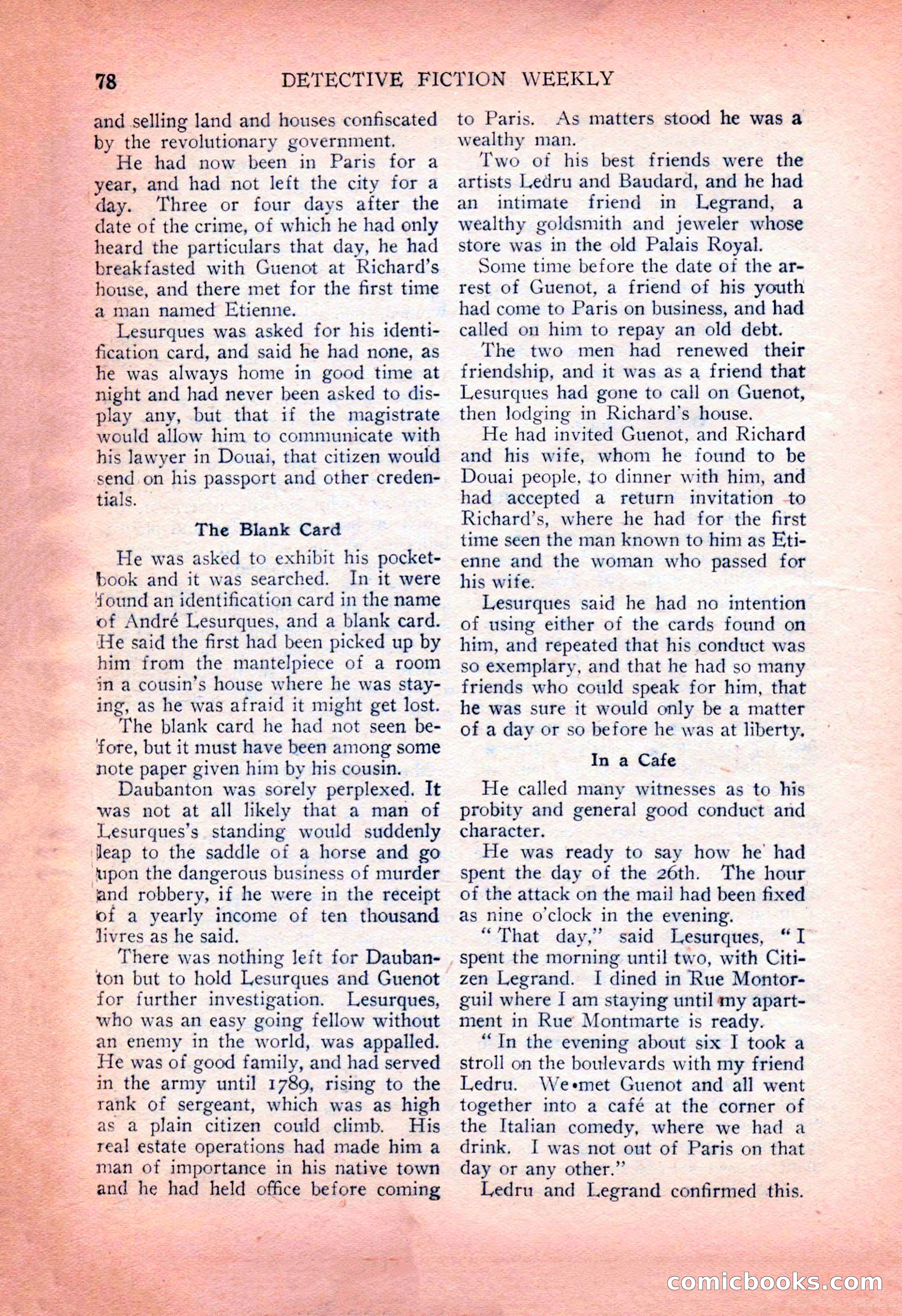 Detective Fiction Weekly, July 7, 1928 — page 88 of 156