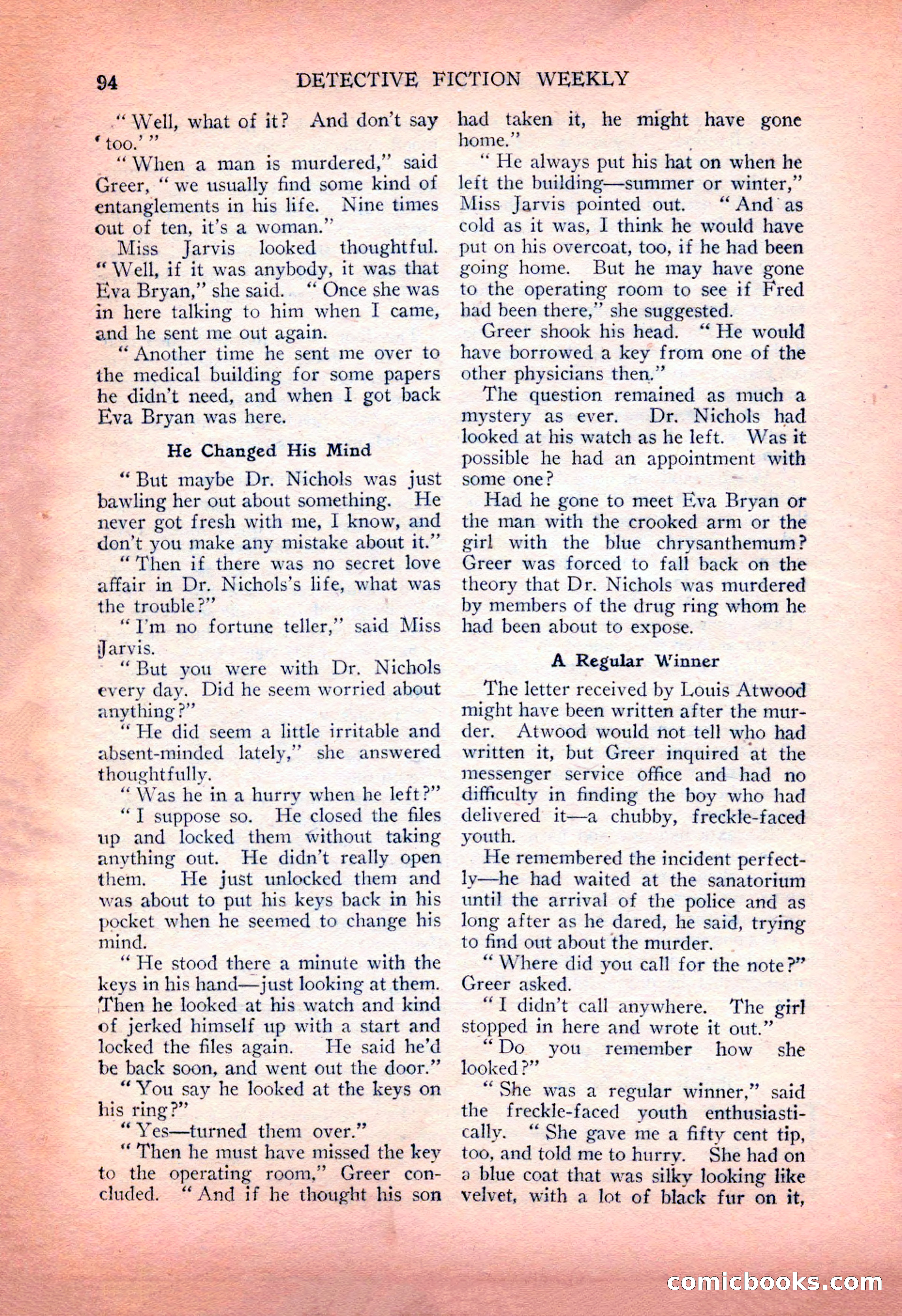 Detective Fiction Weekly, July 7, 1928 — page 104 of 156
