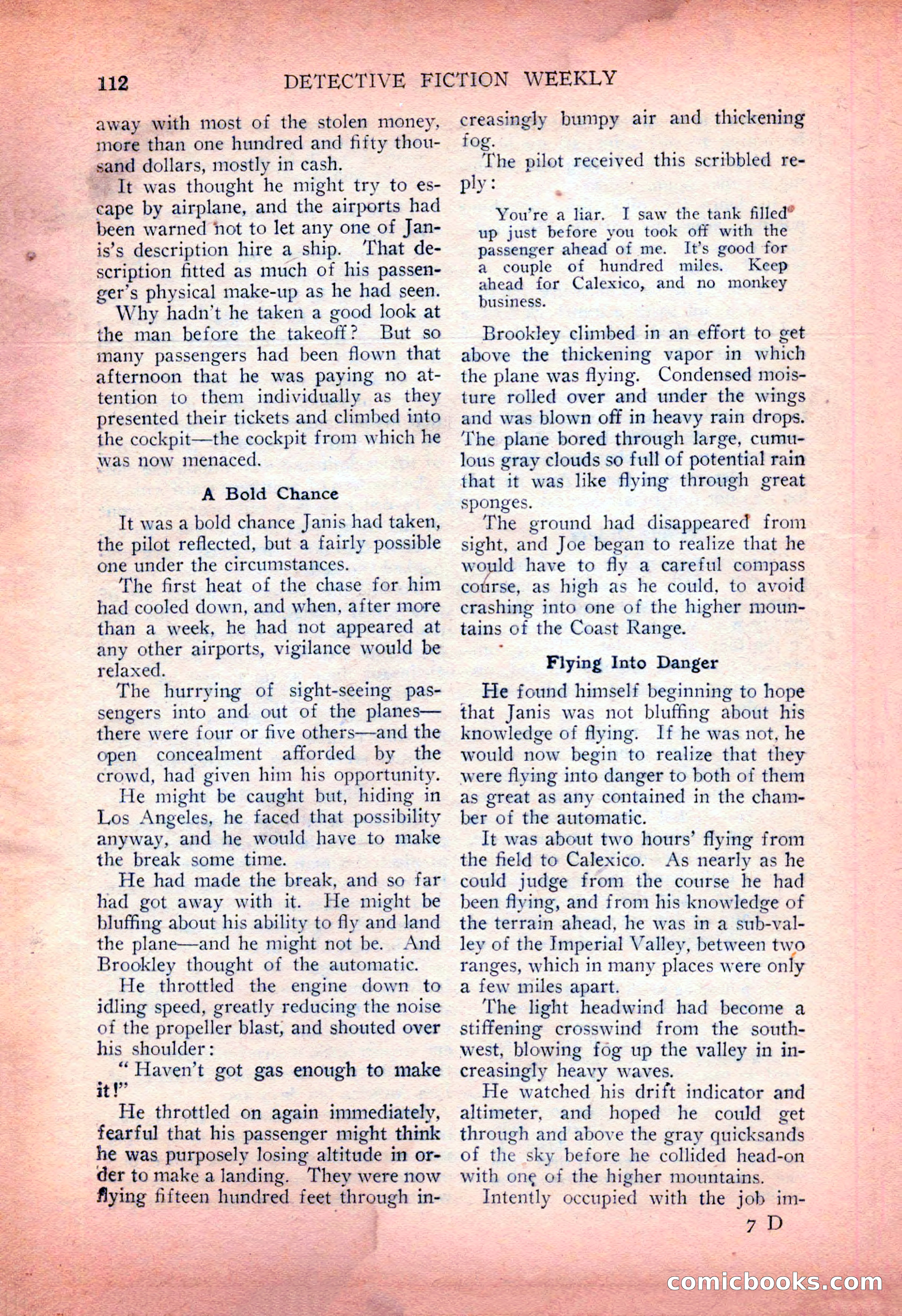 Detective Fiction Weekly, July 7, 1928 — page 122 of 156