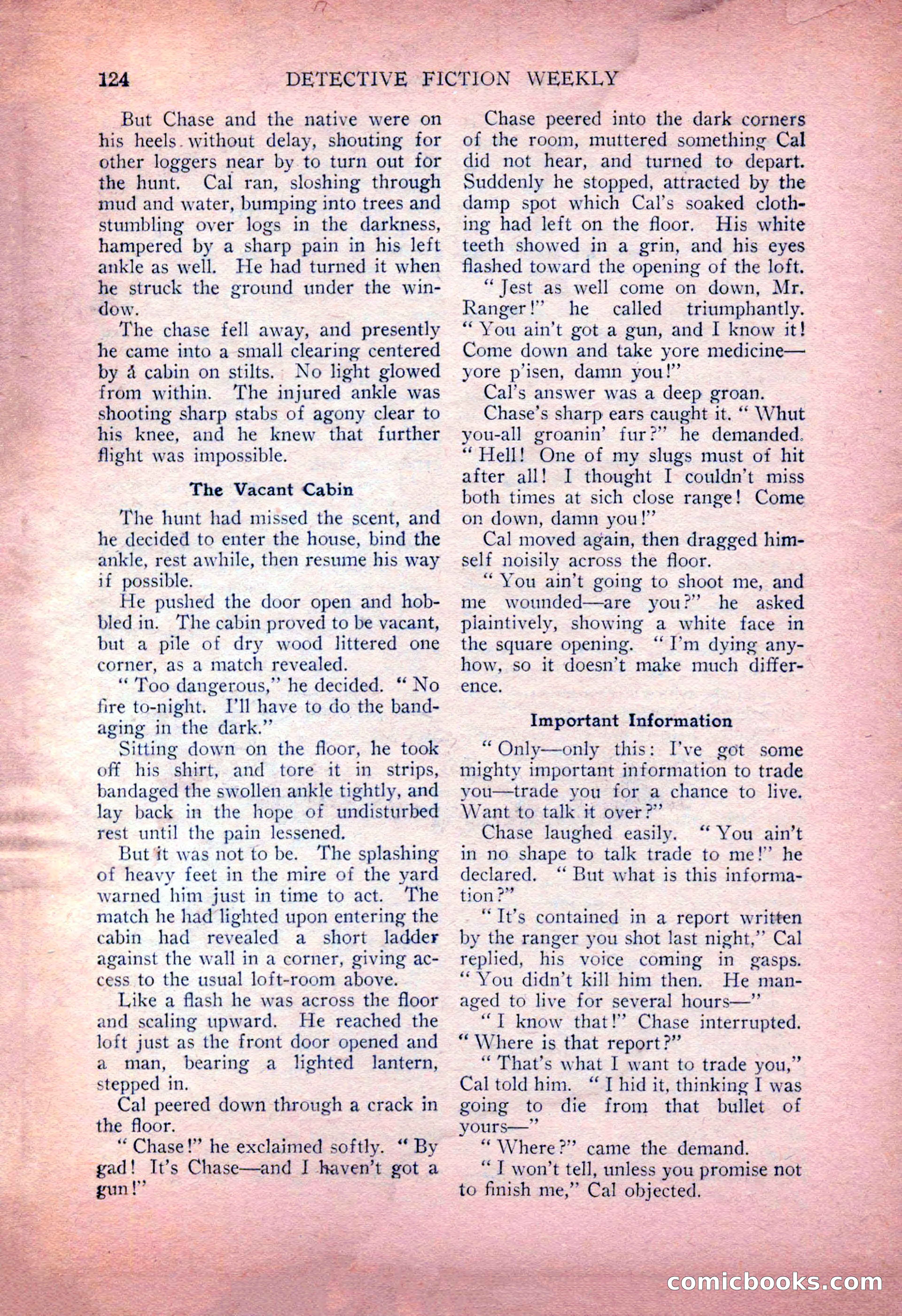 Detective Fiction Weekly, July 7, 1928 — page 134 of 156