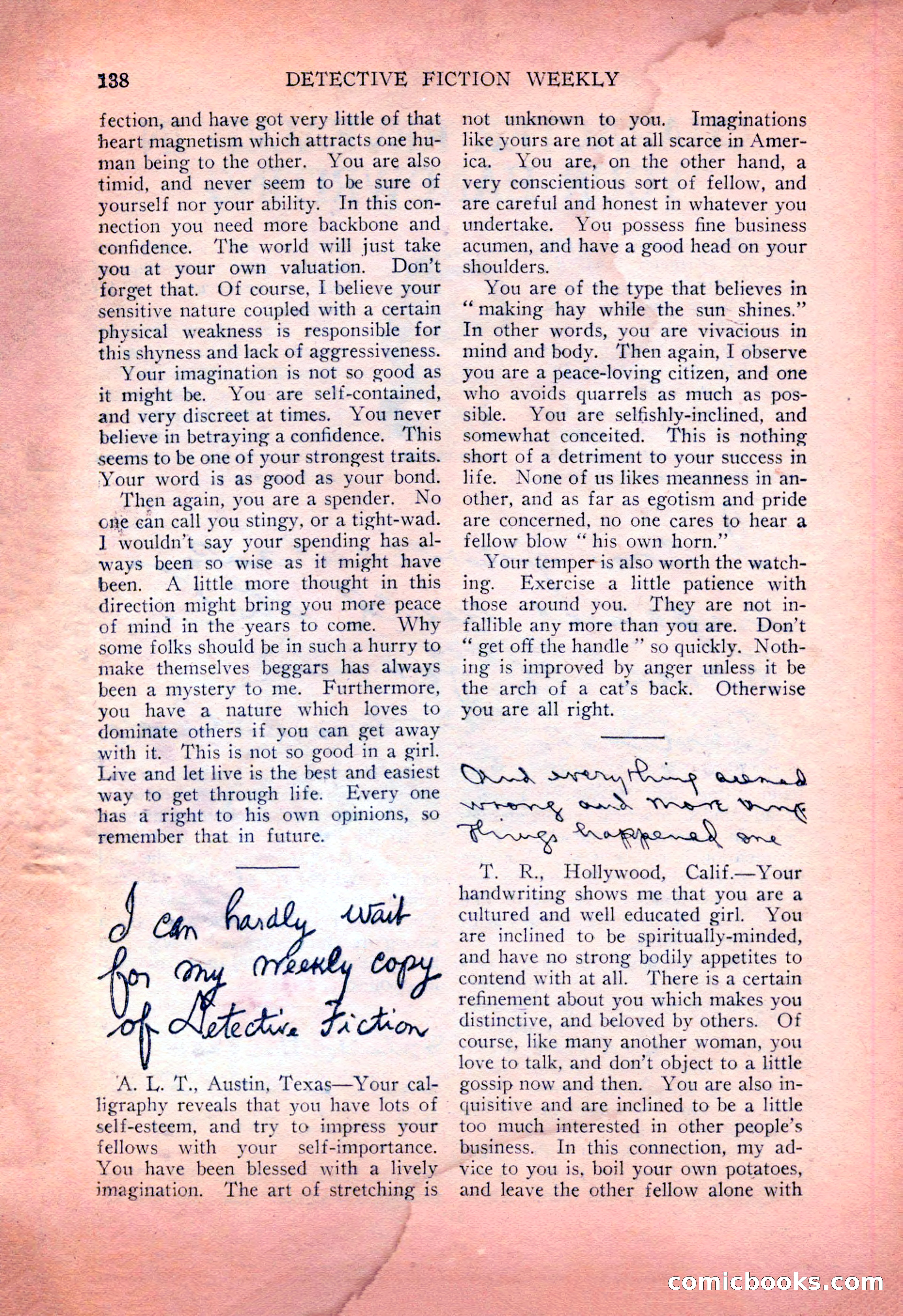 Detective Fiction Weekly, July 7, 1928 — page 148 of 156