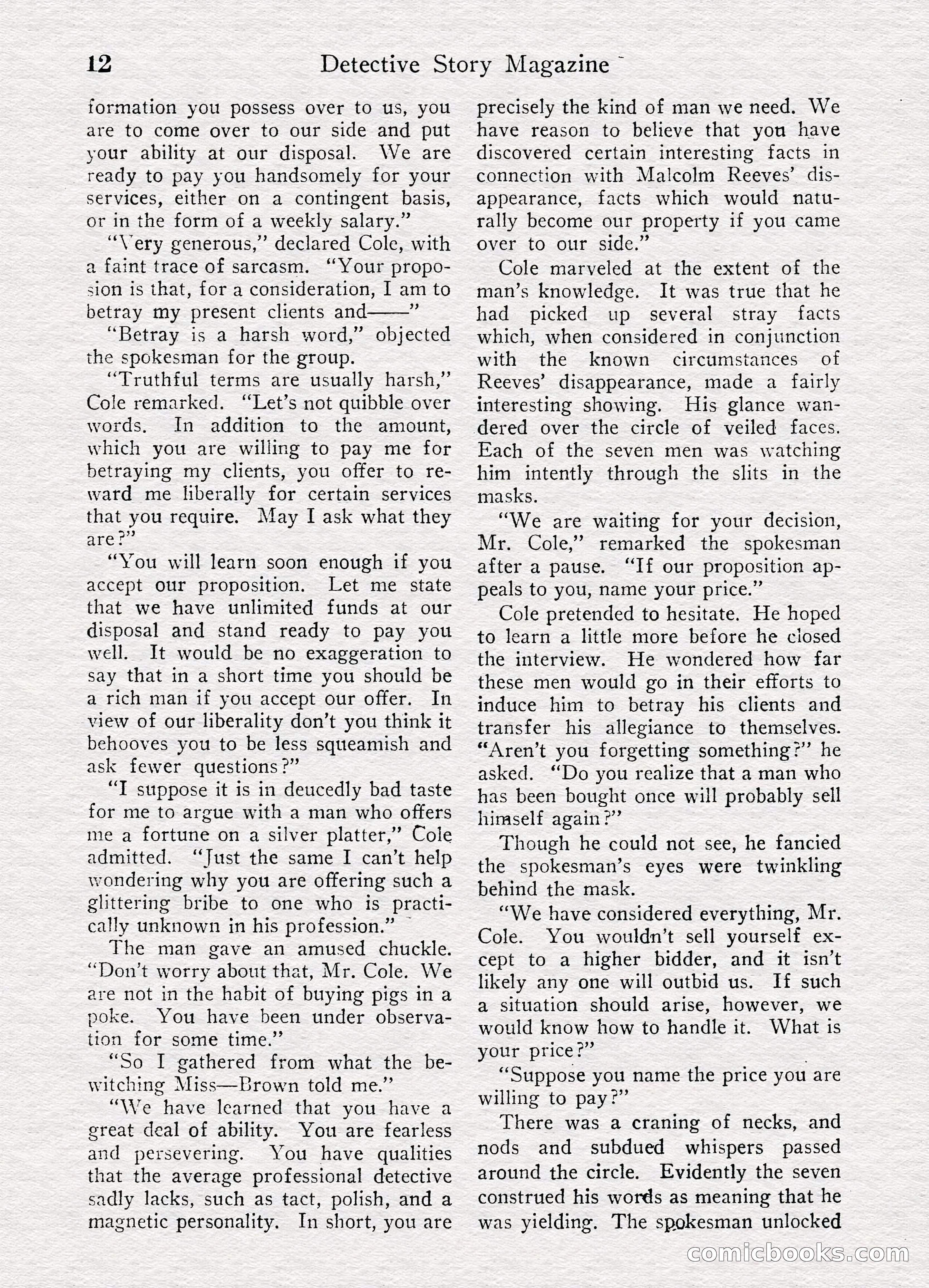 Detective Story Magazine, August 27, 1921 — page 14 of 149