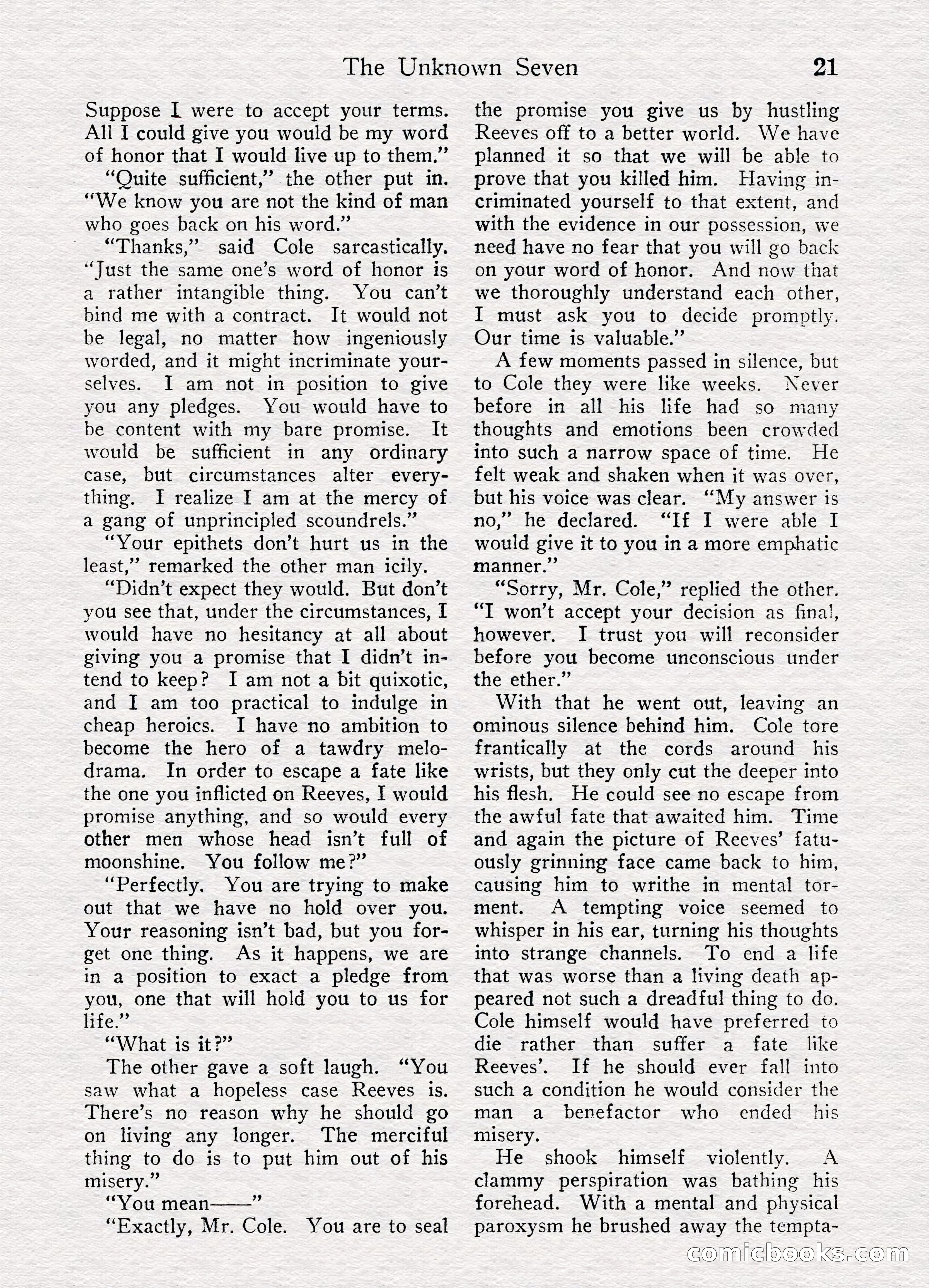 Detective Story Magazine, August 27, 1921 — page 23 of 149