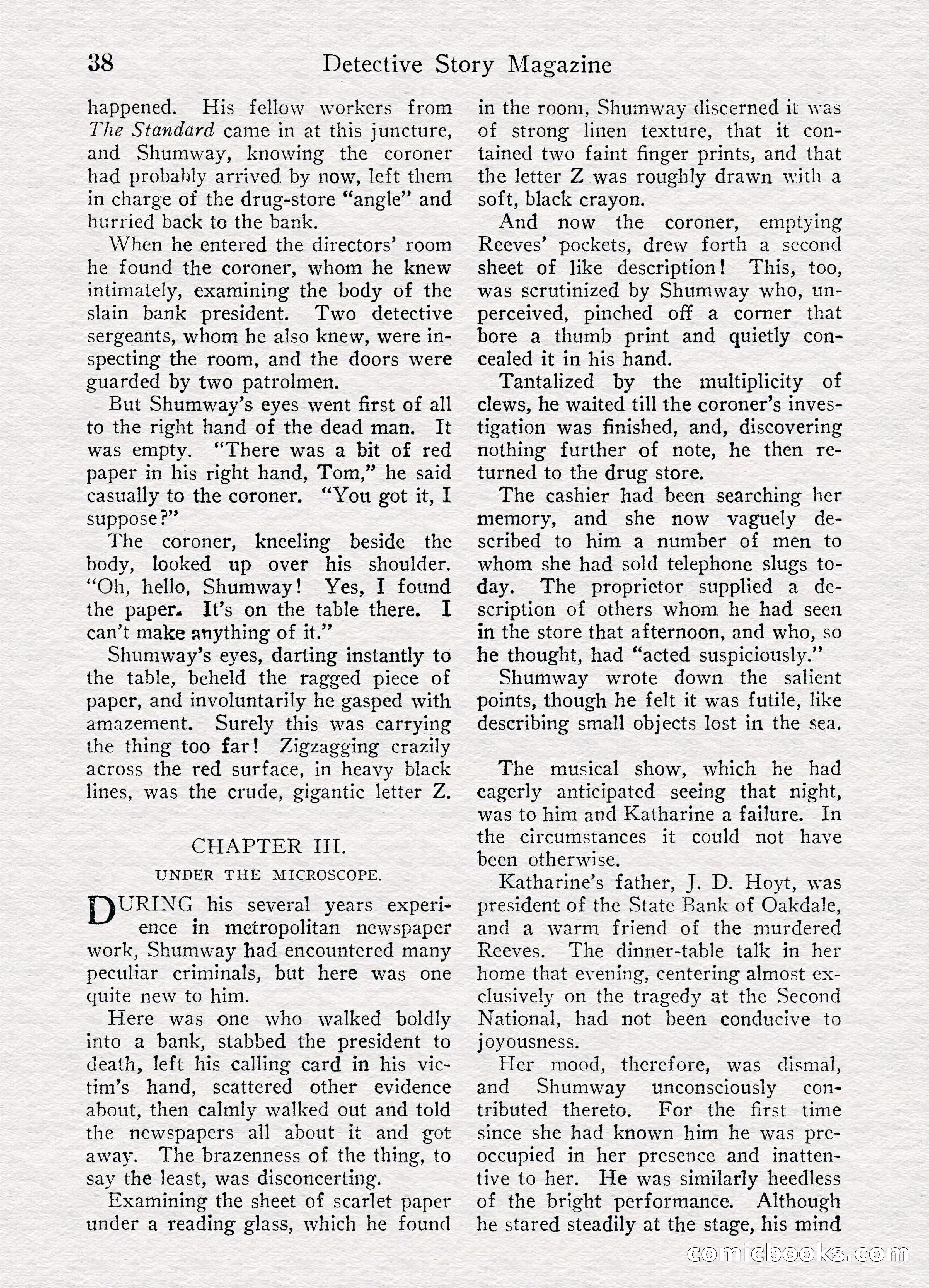 Detective Story Magazine, August 27, 1921 — page 40 of 149