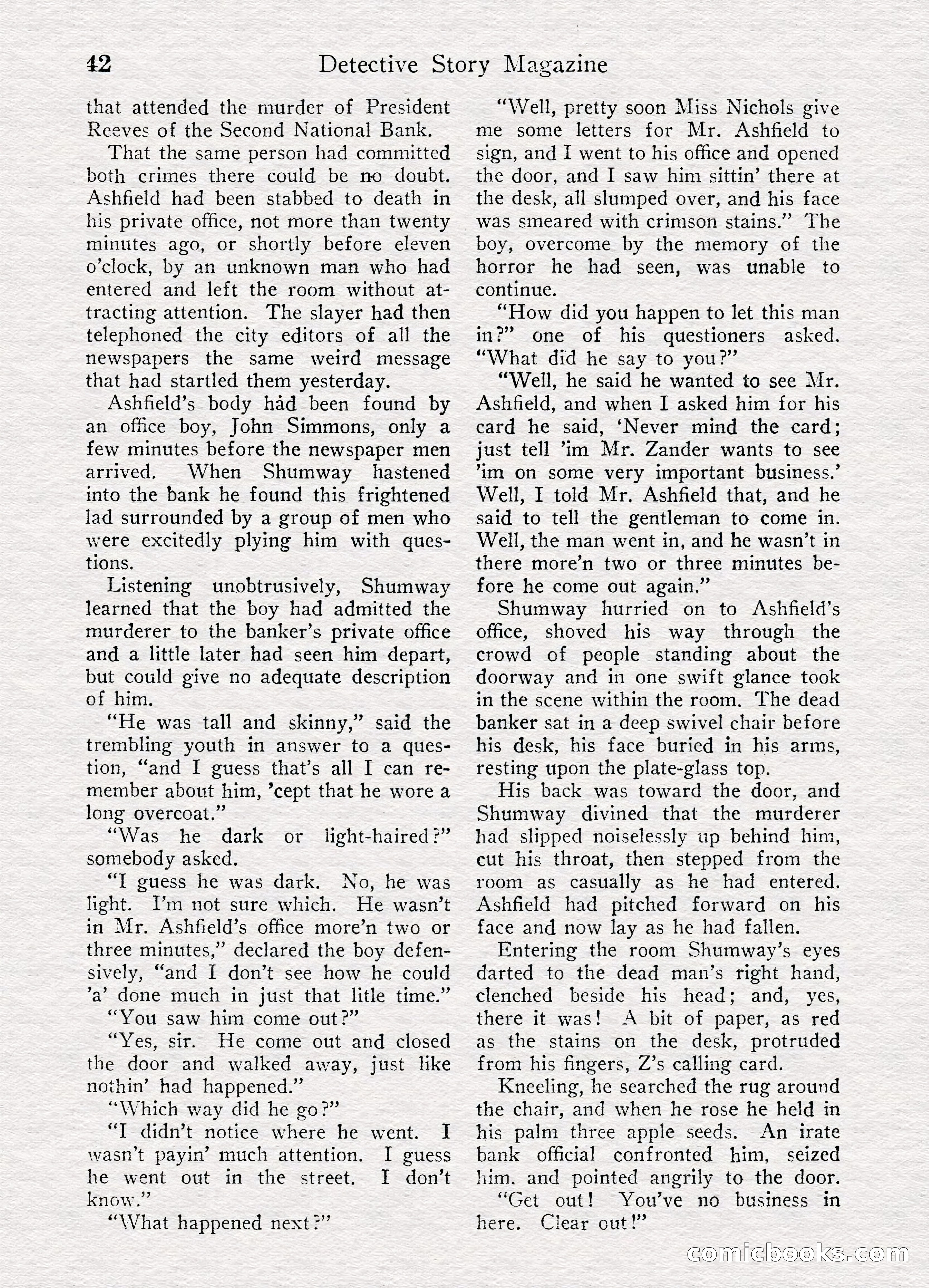 Detective Story Magazine, August 27, 1921 — page 44 of 149