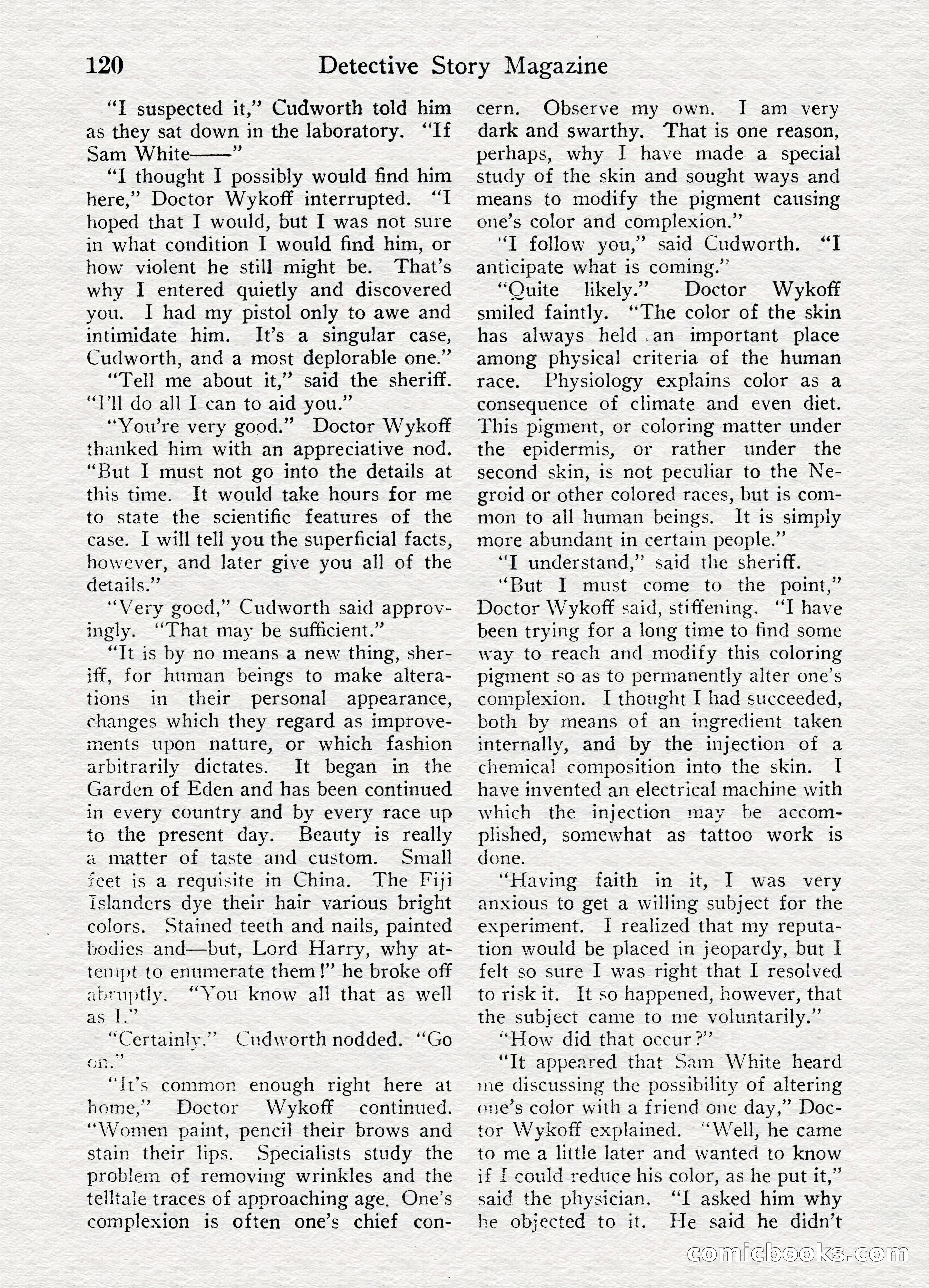 Detective Story Magazine, August 27, 1921 — page 122 of 149