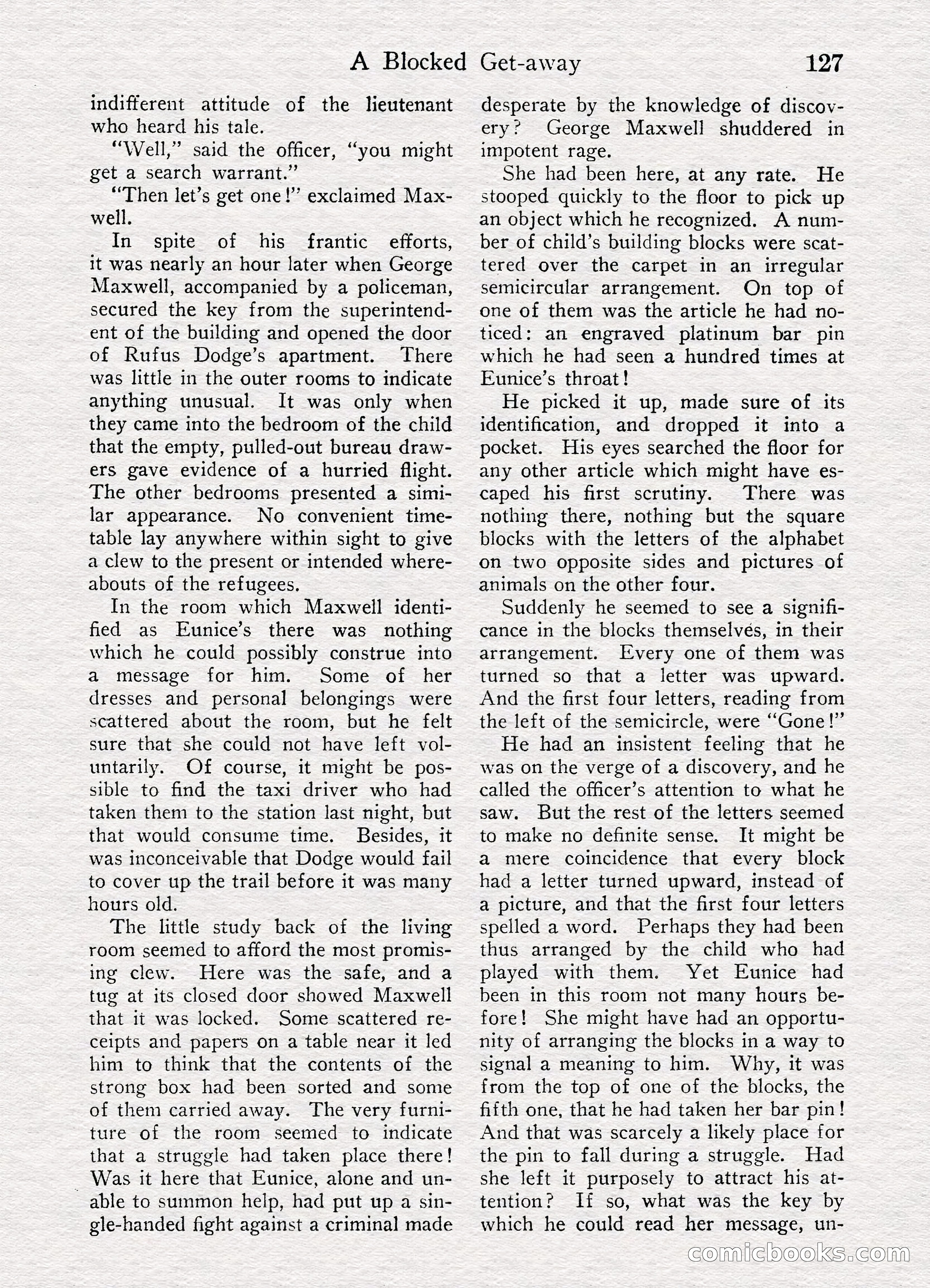 Detective Story Magazine, August 27, 1921 — page 129 of 149