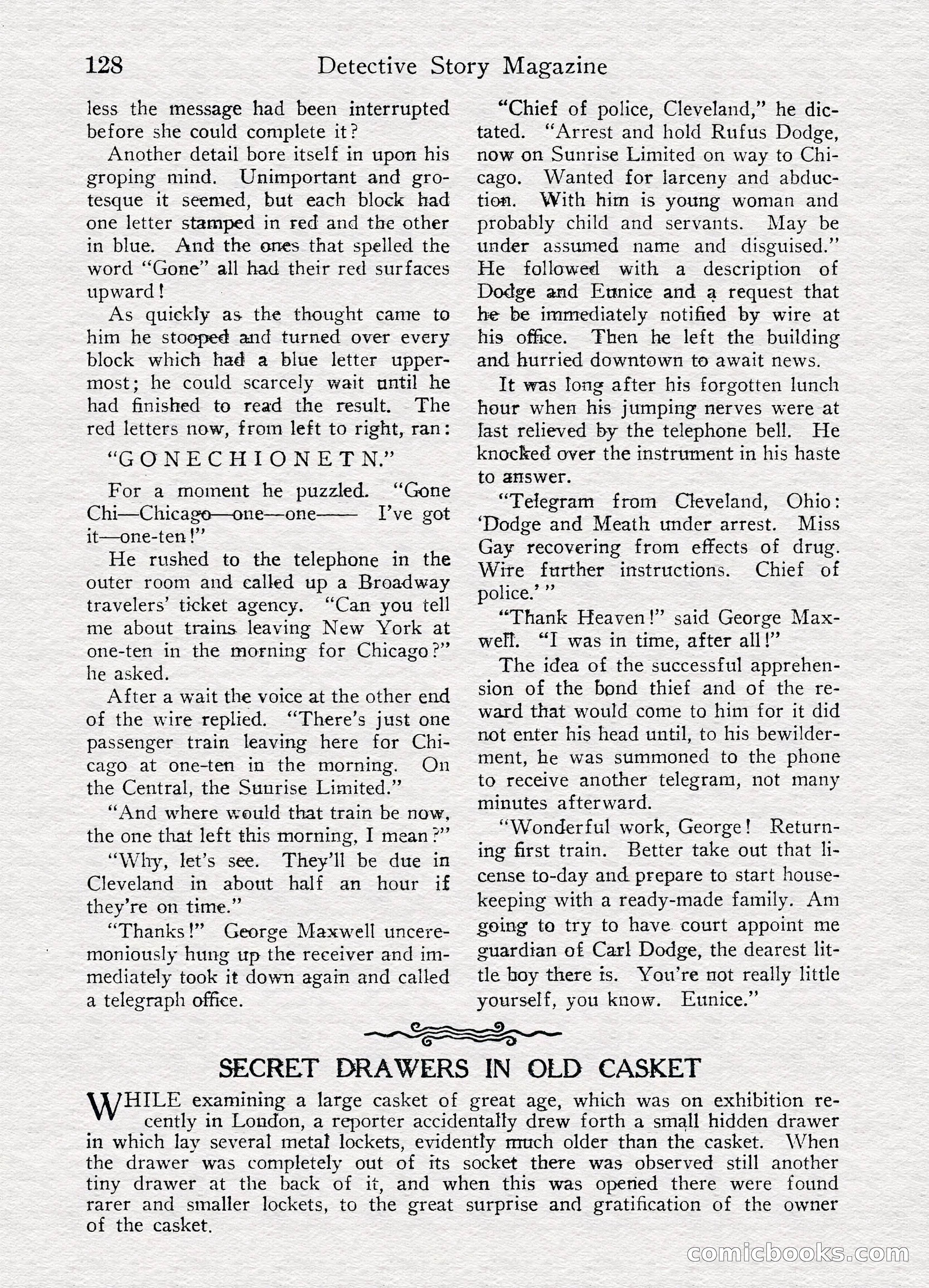 Detective Story Magazine, August 27, 1921 — page 130 of 149