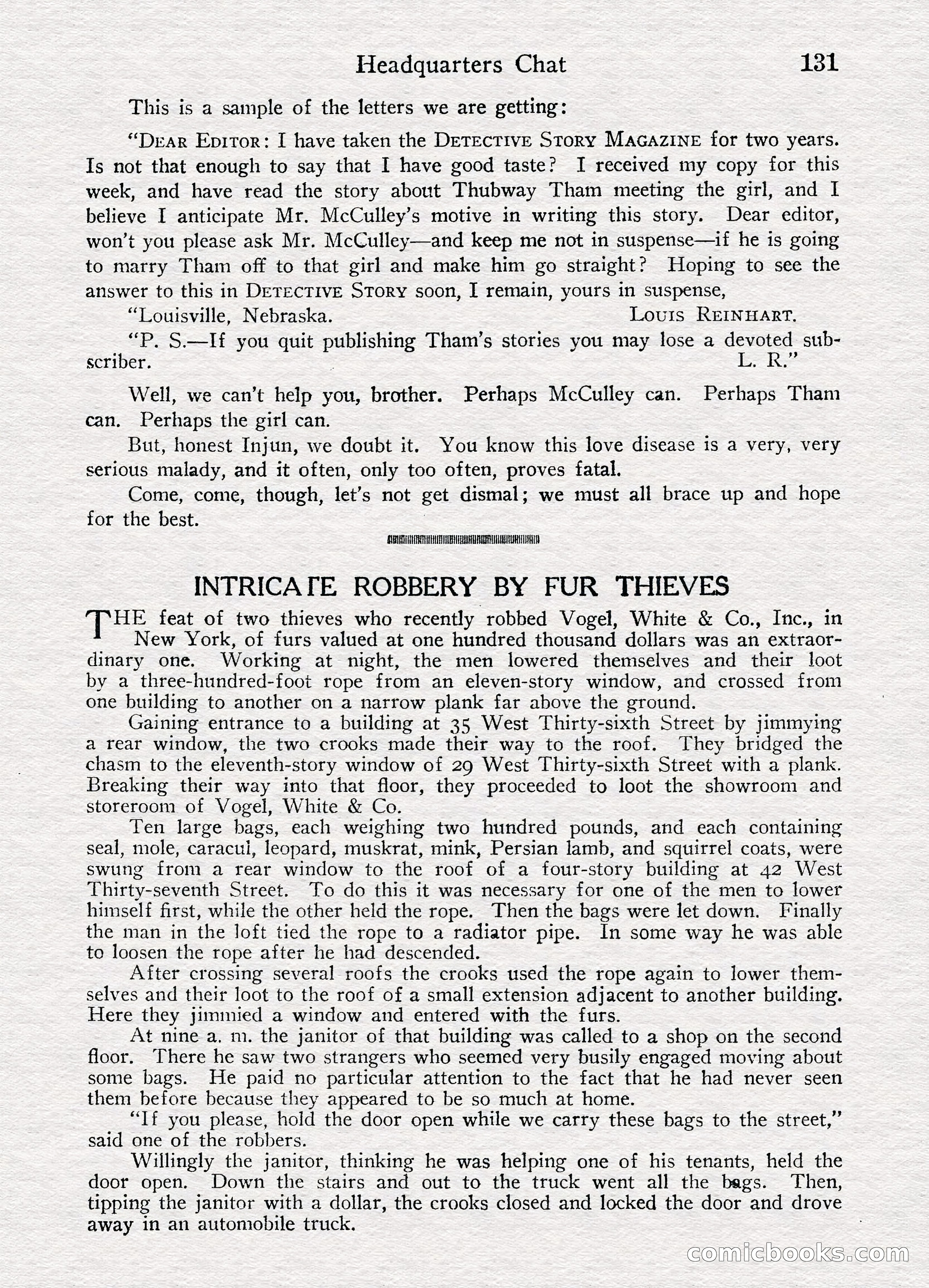 Detective Story Magazine, August 27, 1921 — page 133 of 149