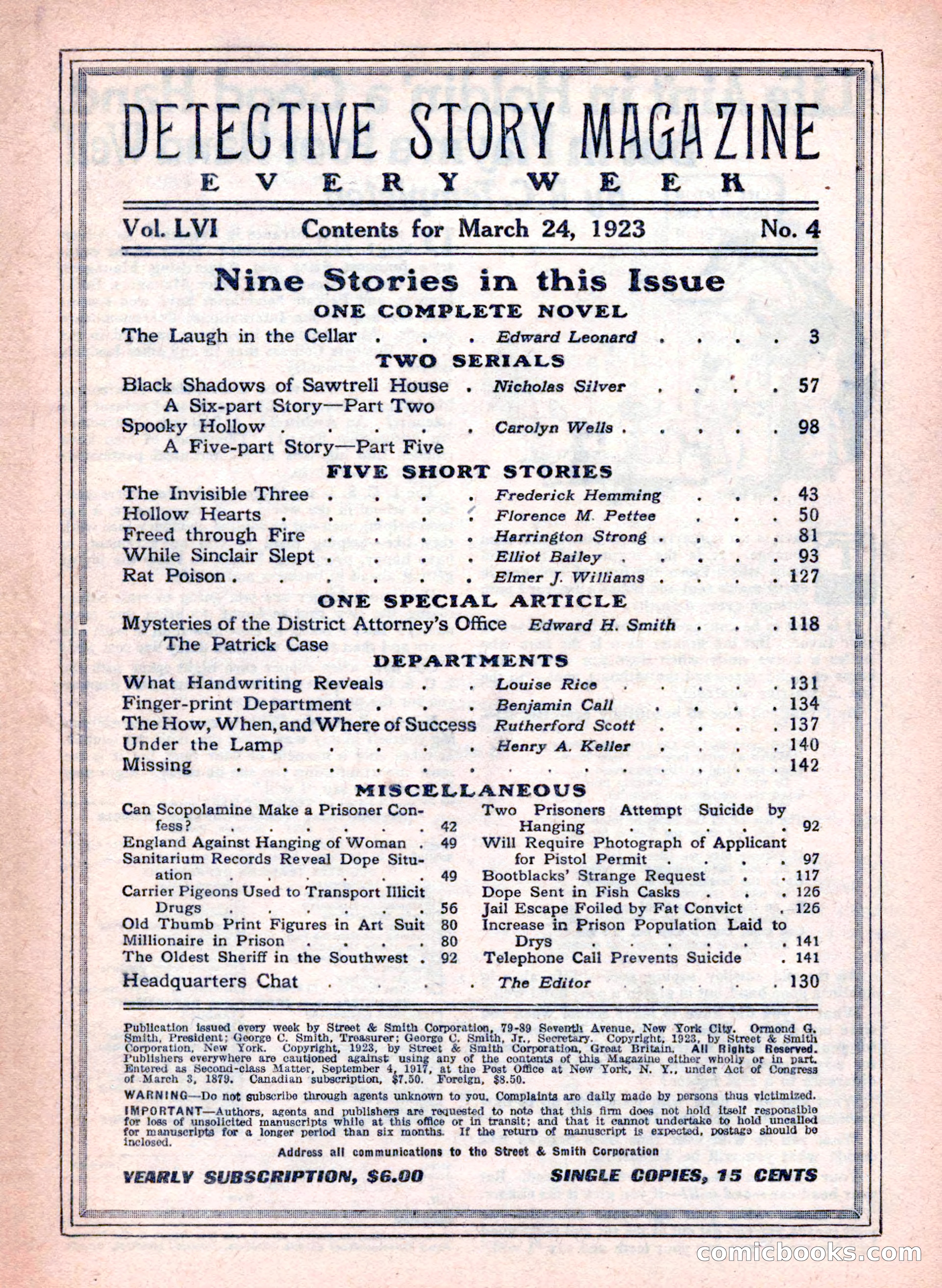 Detective Story Magazine, March 24, 1923 — page 3 of 148