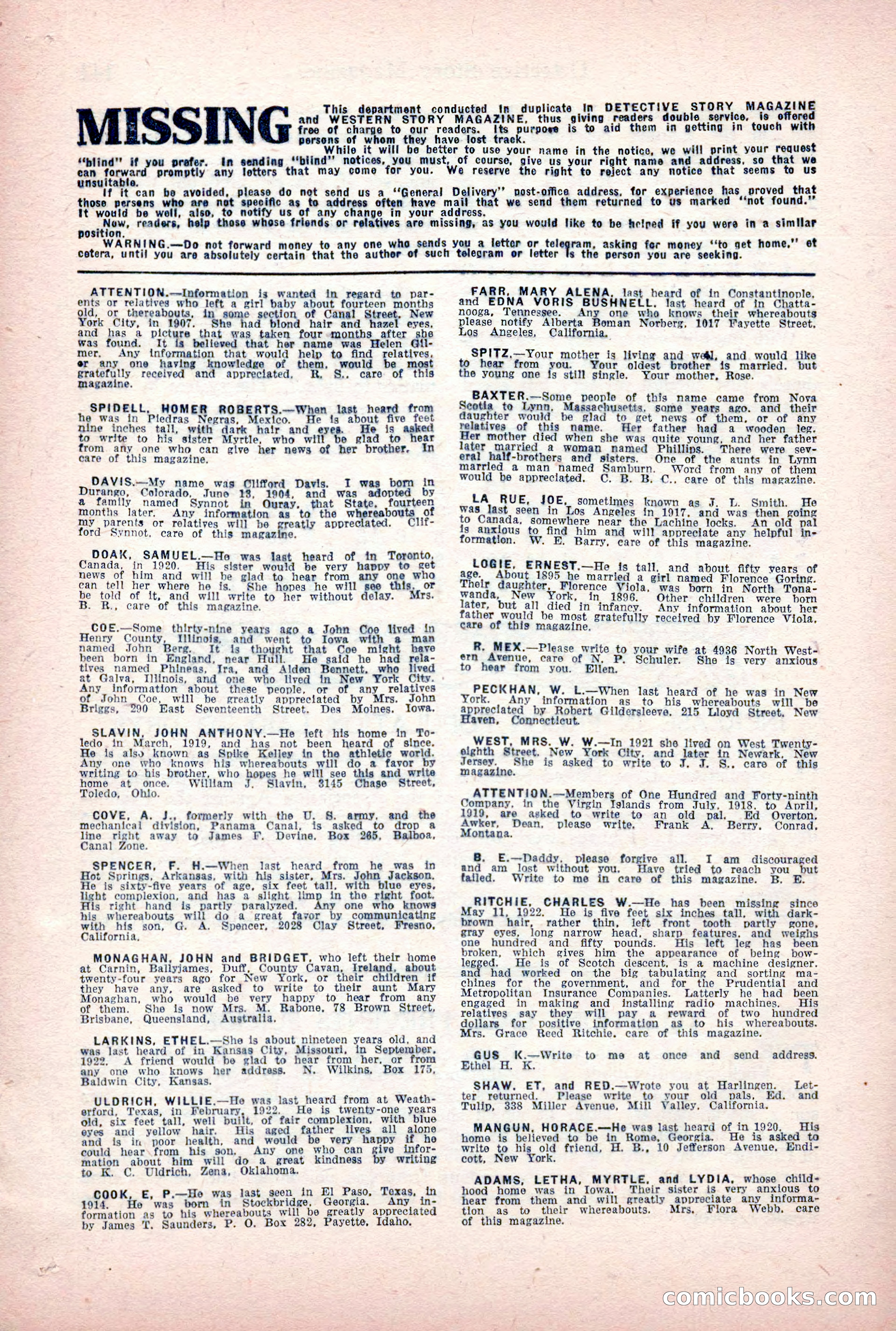 Detective Story Magazine, March 24, 1923 — page 144 of 148