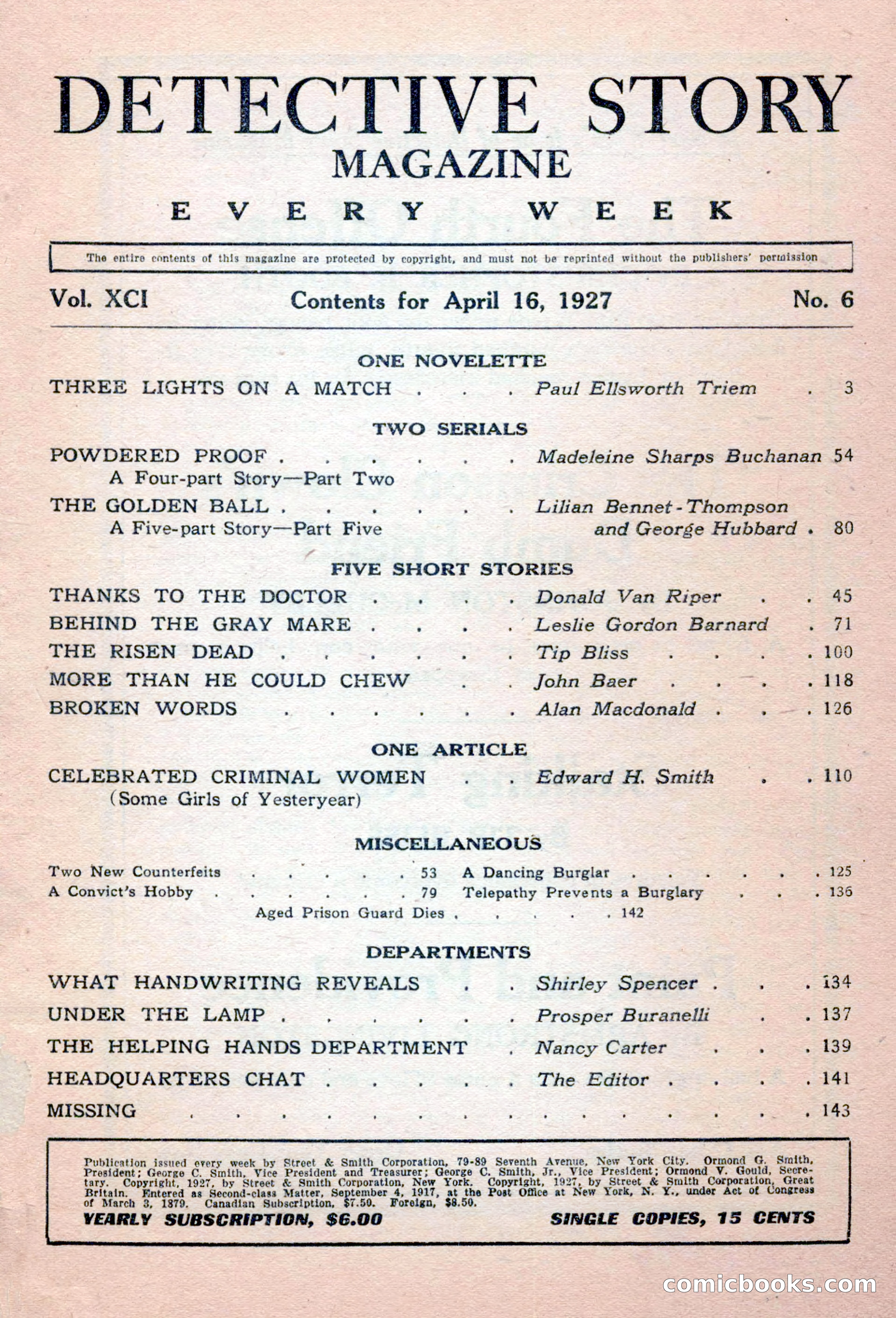 Detective Story Magazine, April 16, 1927 — page 3 of 148
