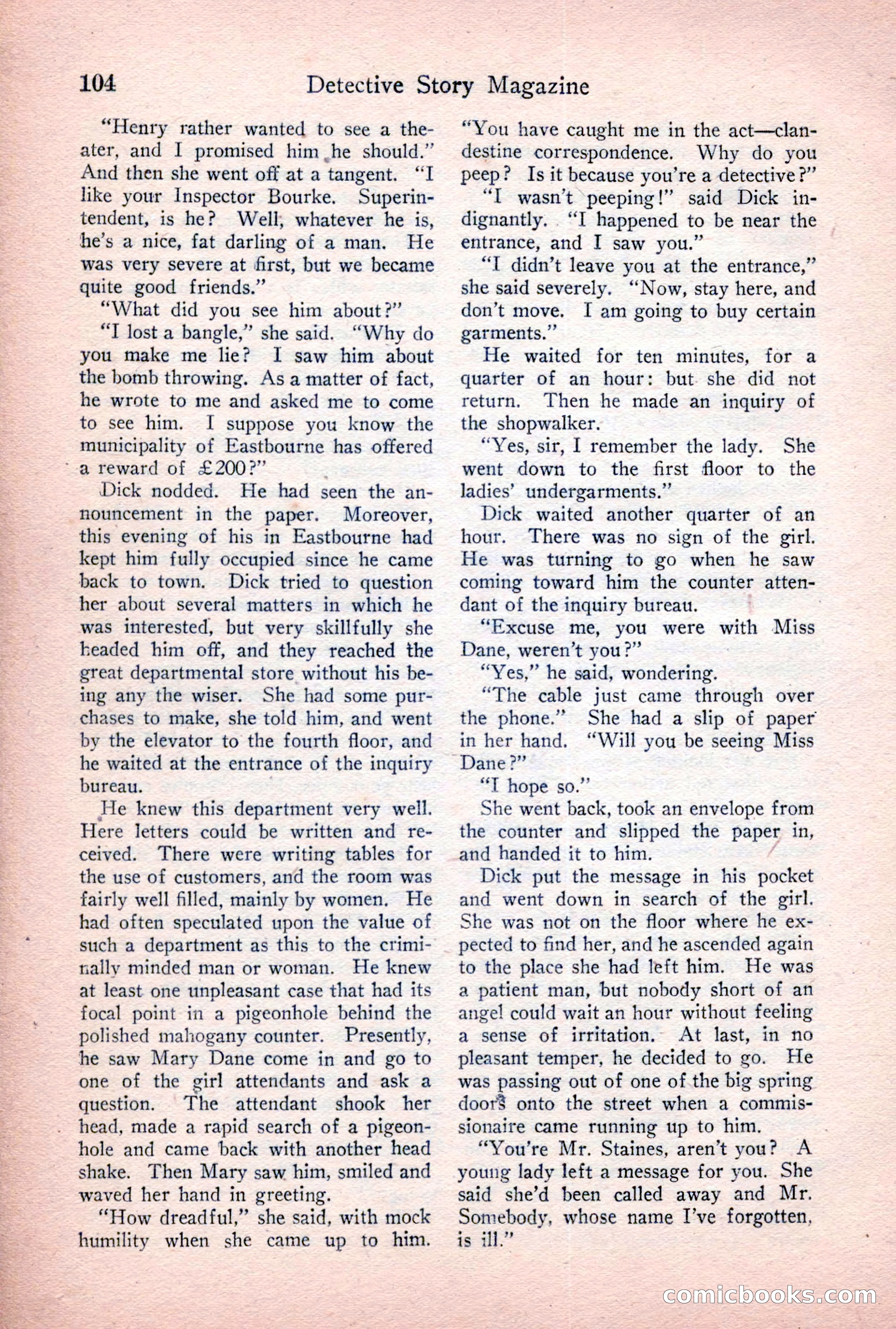 Detective Story Magazine, January 7, 1928 — page 122 of 164