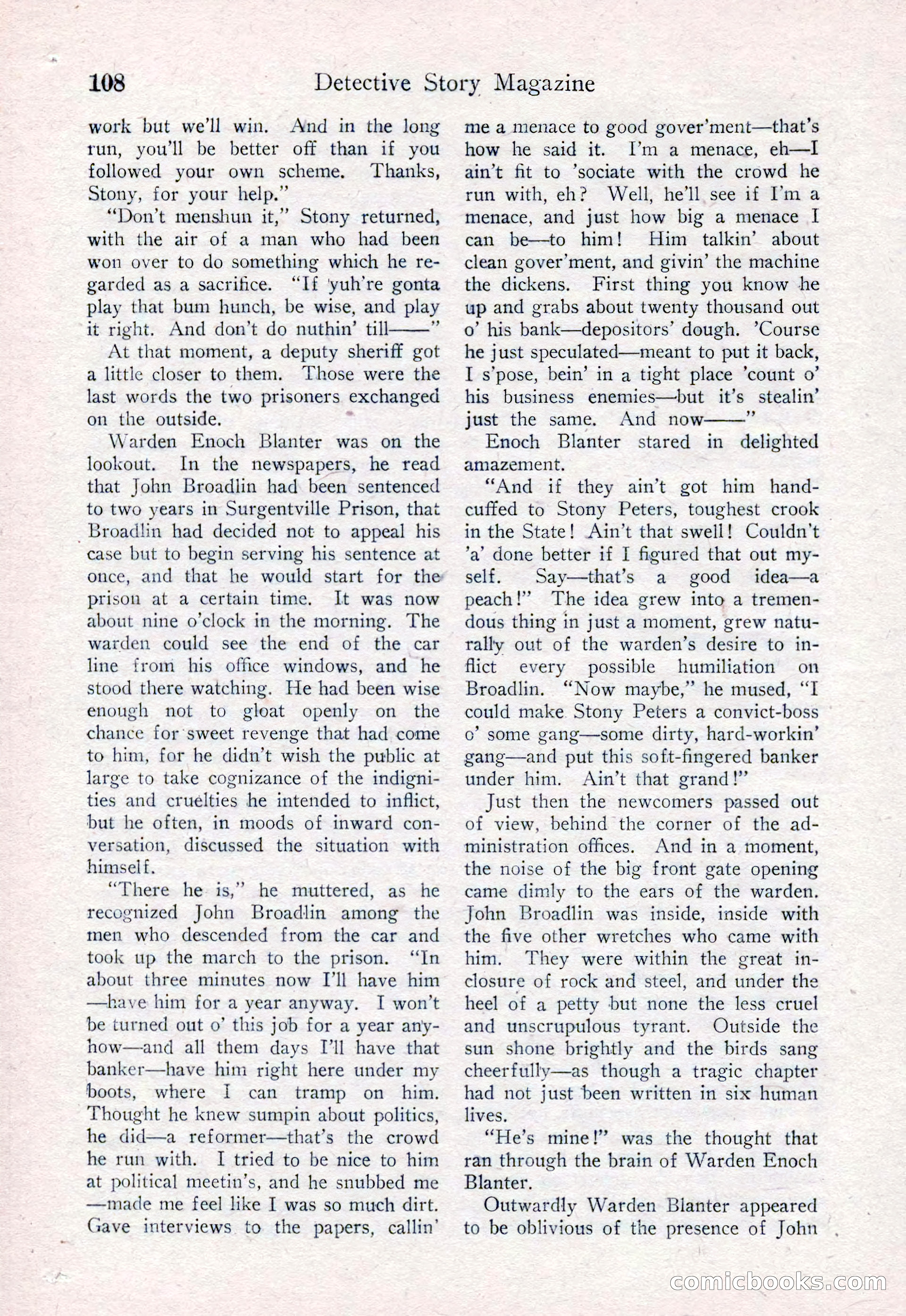 Detective Story Magazine, August 15, 1925 — page 110 of 148