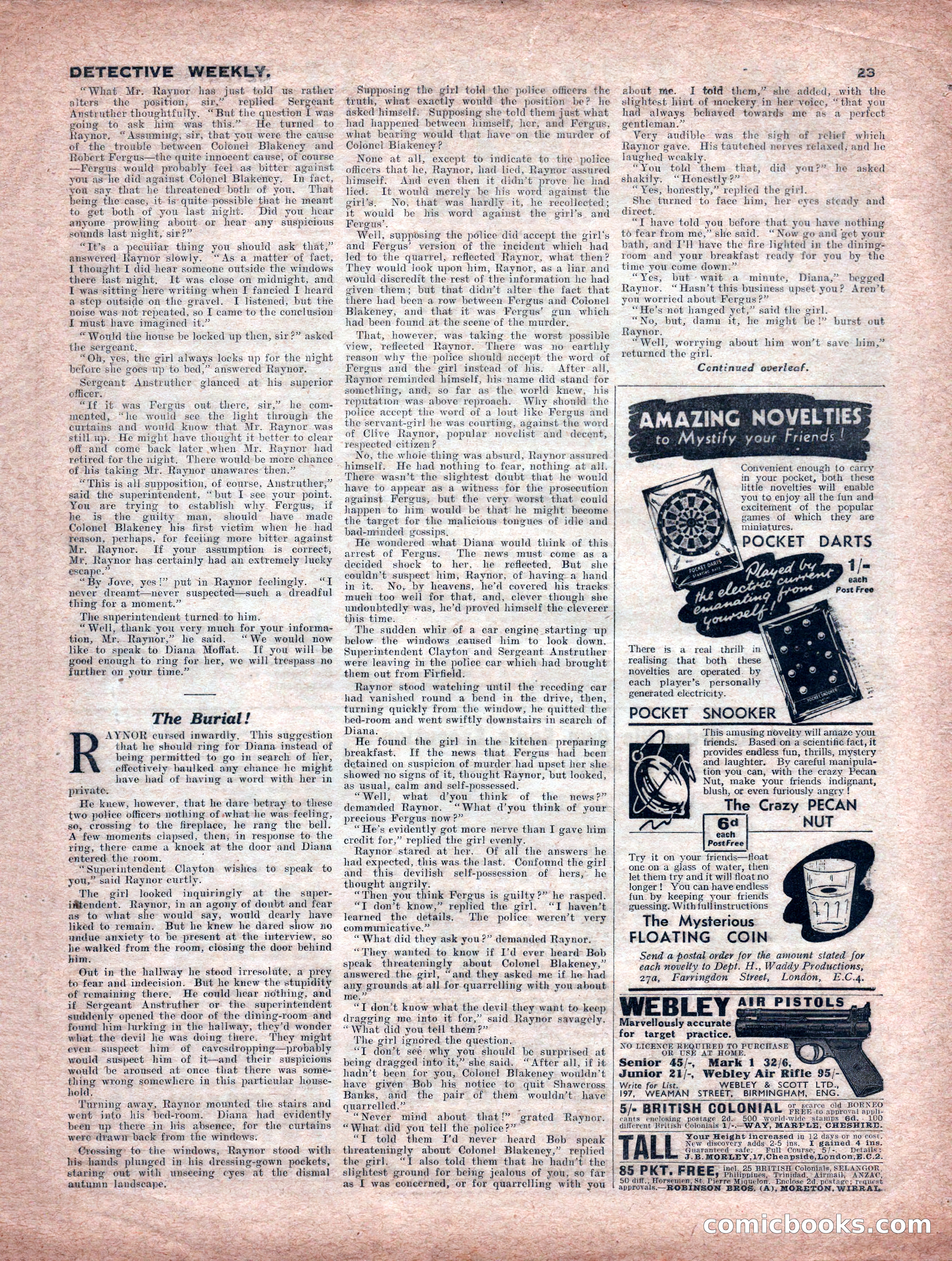 Detective Weekly No. 340 — page 23 of 24