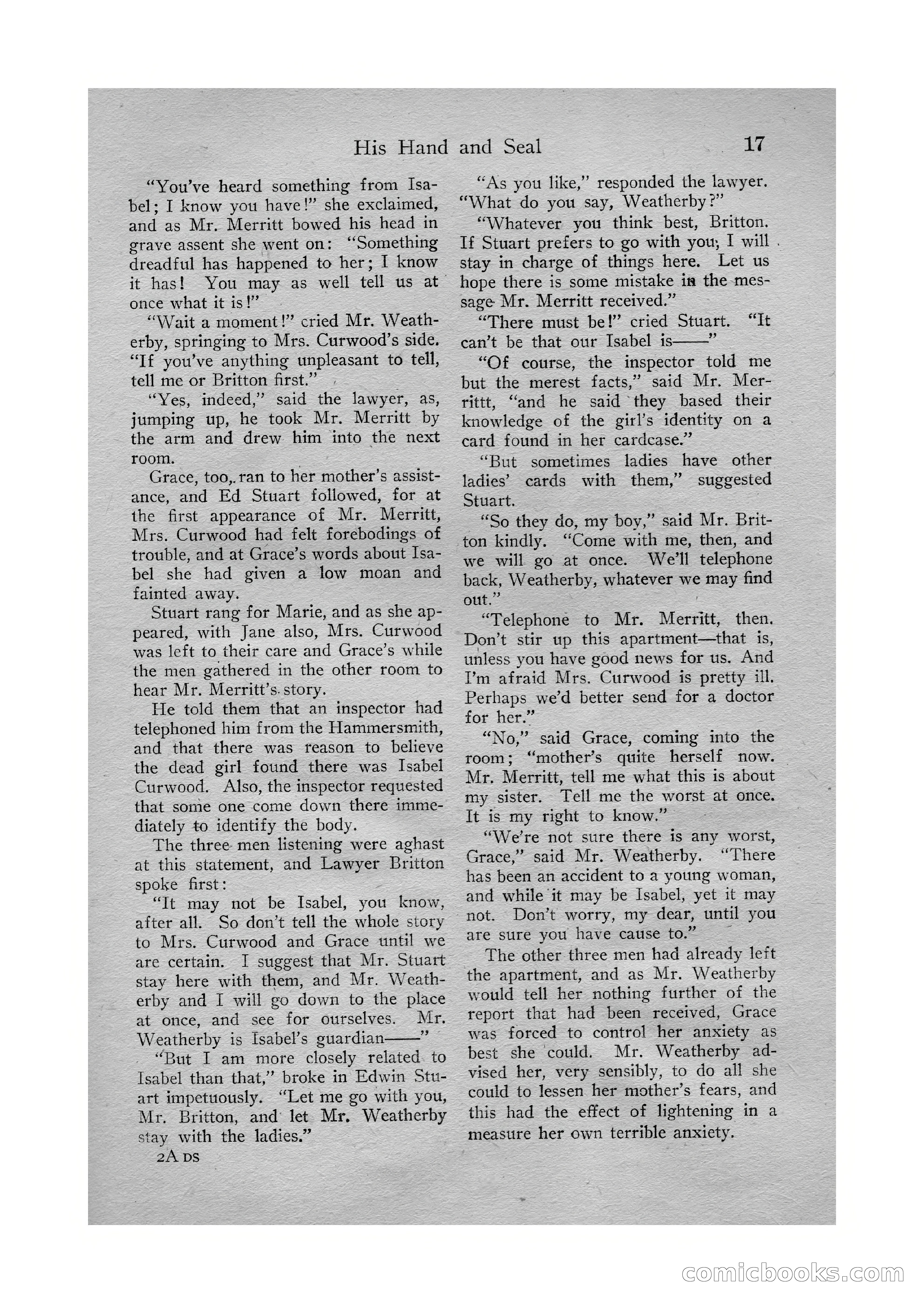 Detective Story Magazine, Vol. VI, No. 1 — page 19 of 132