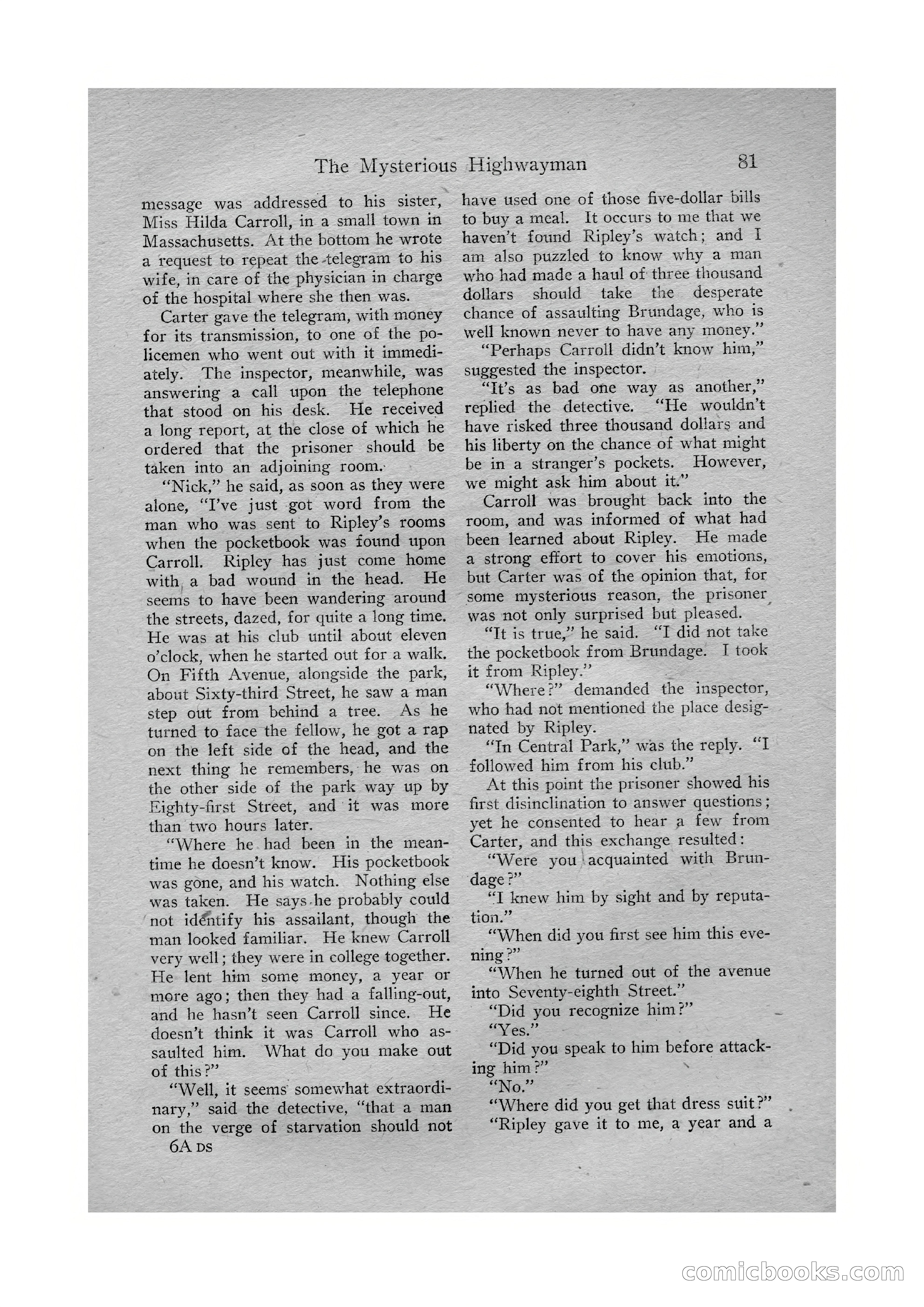 Detective Story Magazine, Vol. VI, No. 1 — page 83 of 132