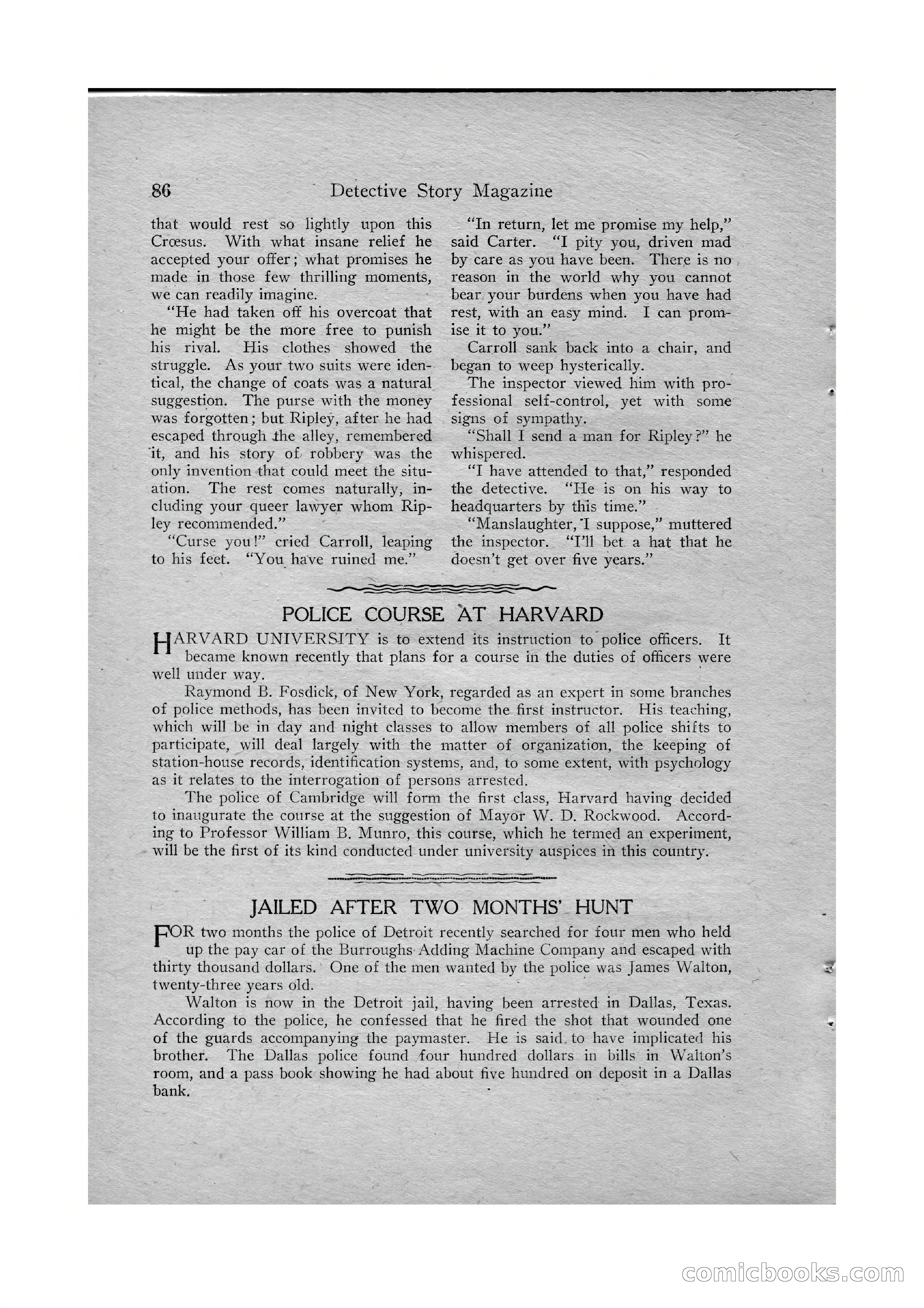 Detective Story Magazine, Vol. VI, No. 1 — page 88 of 132