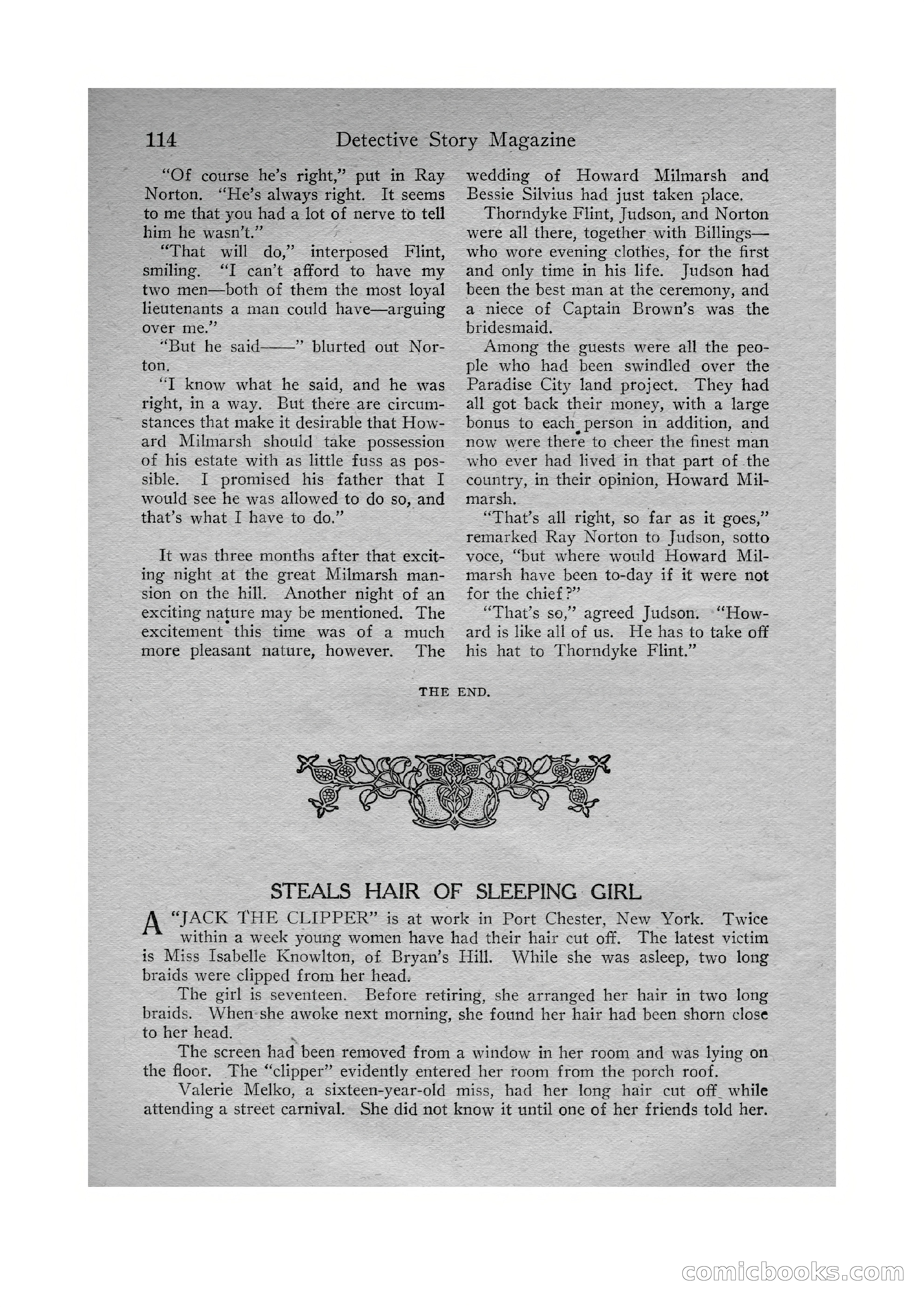 Detective Story Magazine, Vol. VI, No. 1 — page 116 of 132